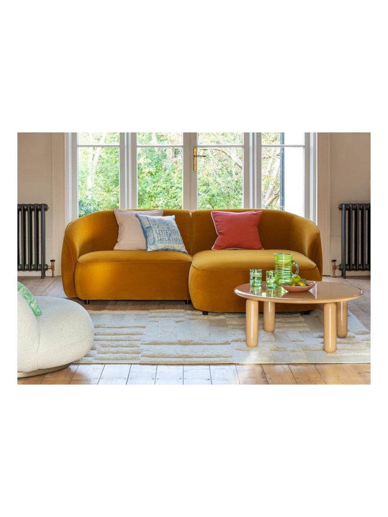 Limited Edition Linen Cushion Redwood & Pale Blush 45 x 45 cm