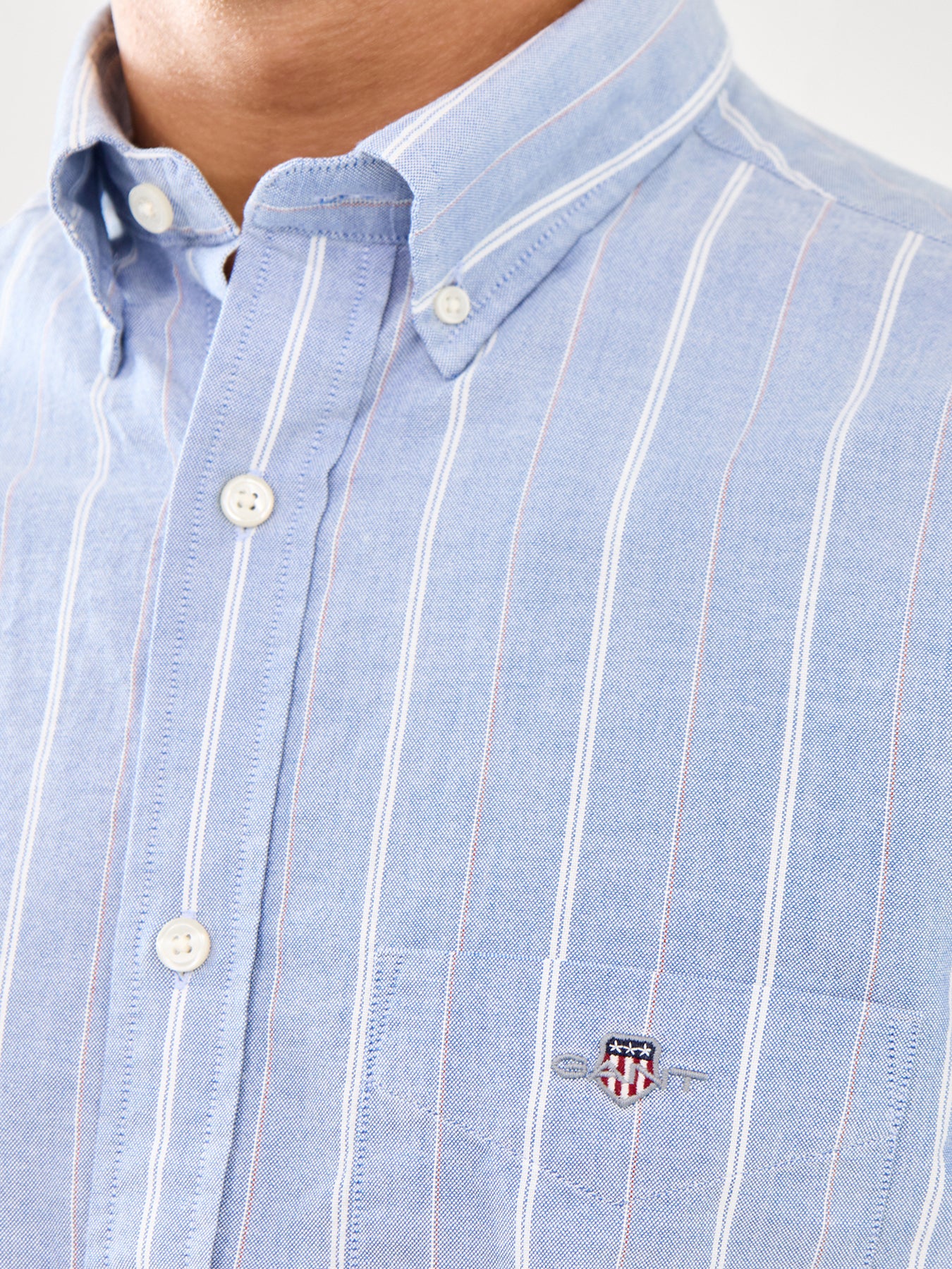 Classic Oxford Long Sleeves Stripe Shirt Blue