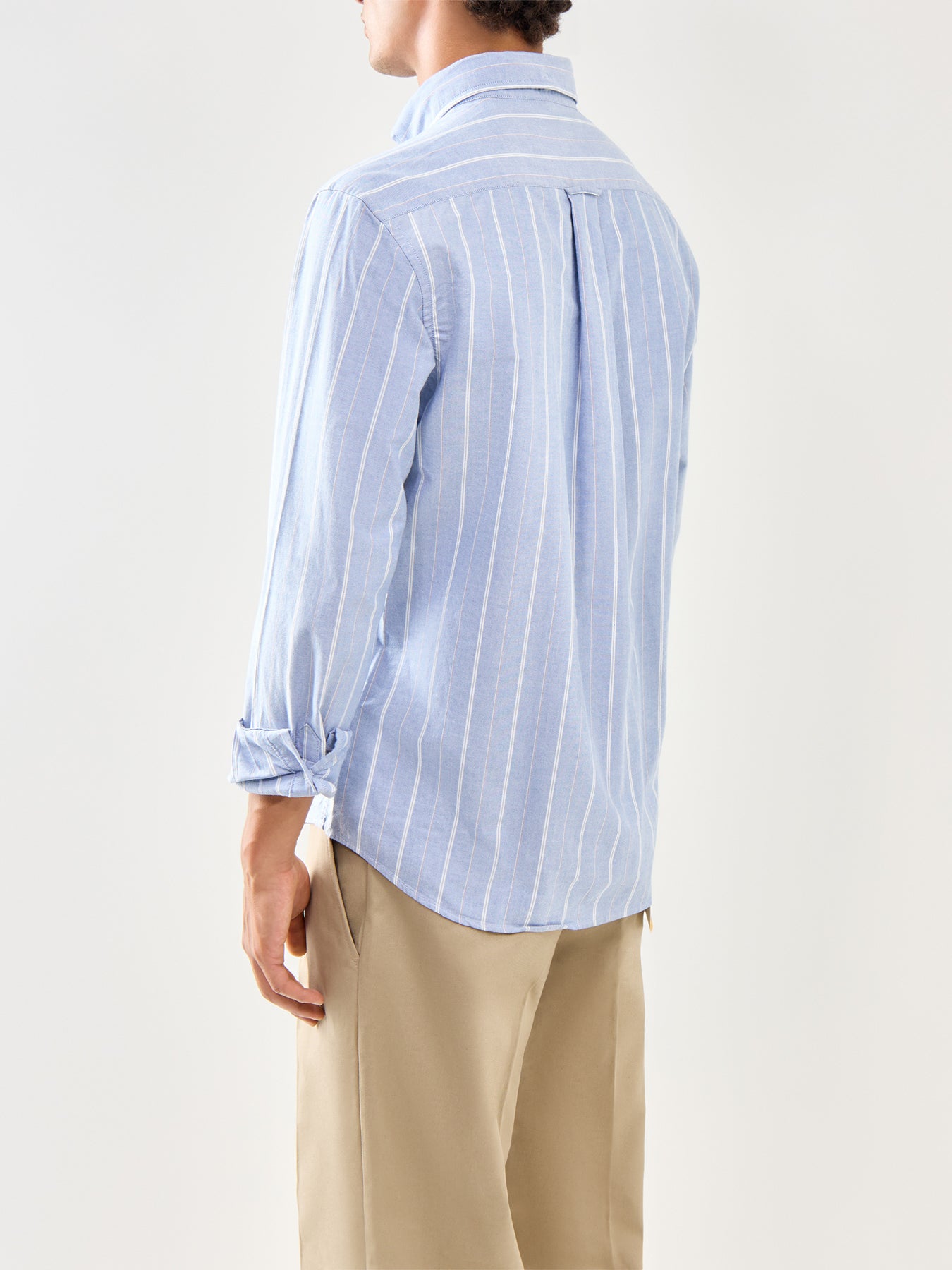 Classic Oxford Long Sleeves Stripe Shirt Blue