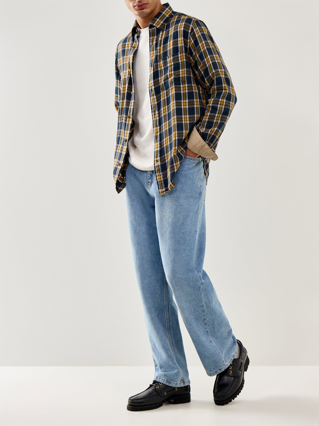Windblown Flannel Check Shirt Evening Blue