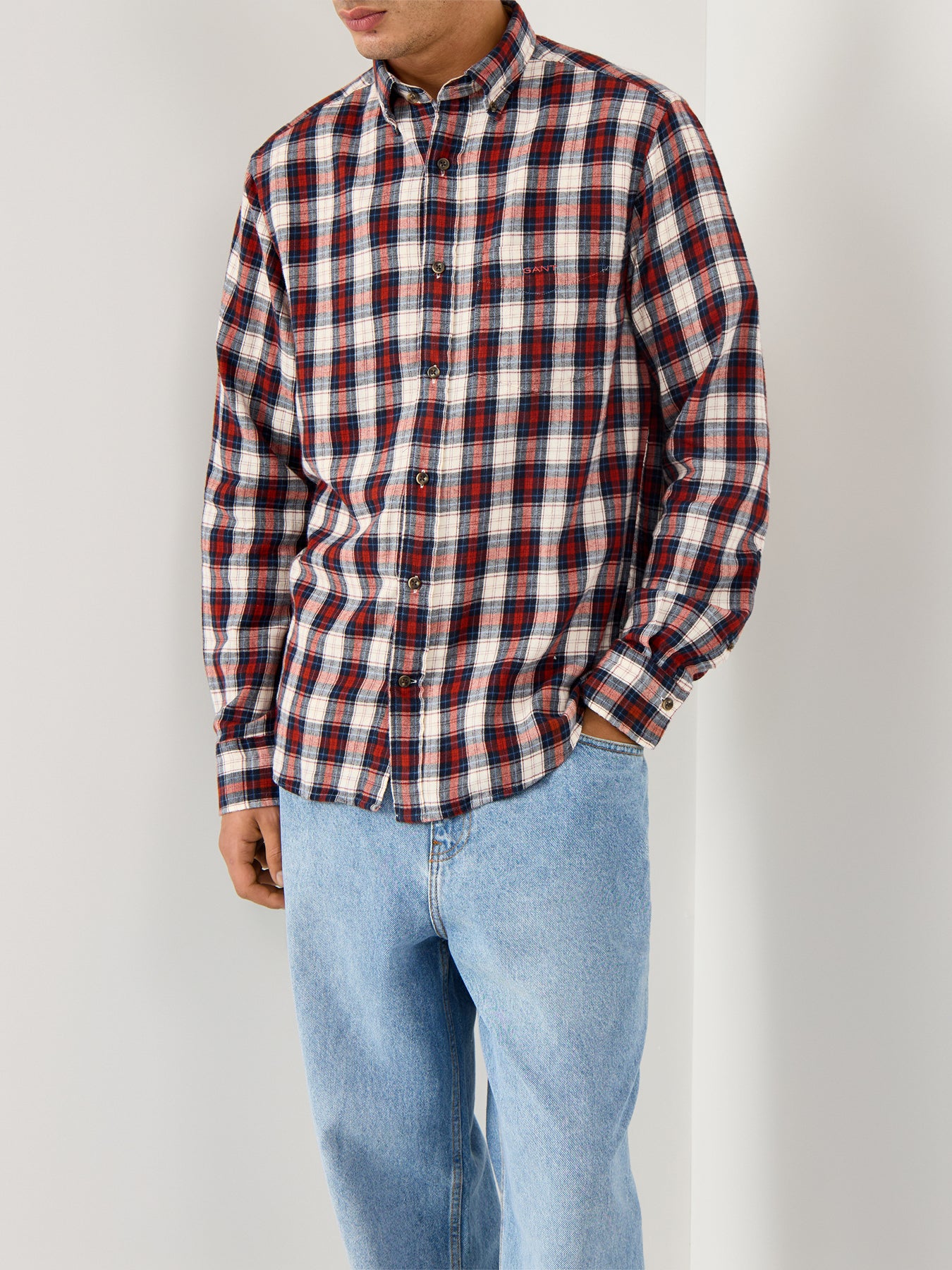 Windblown Flannel Check Shirt Modern Rust