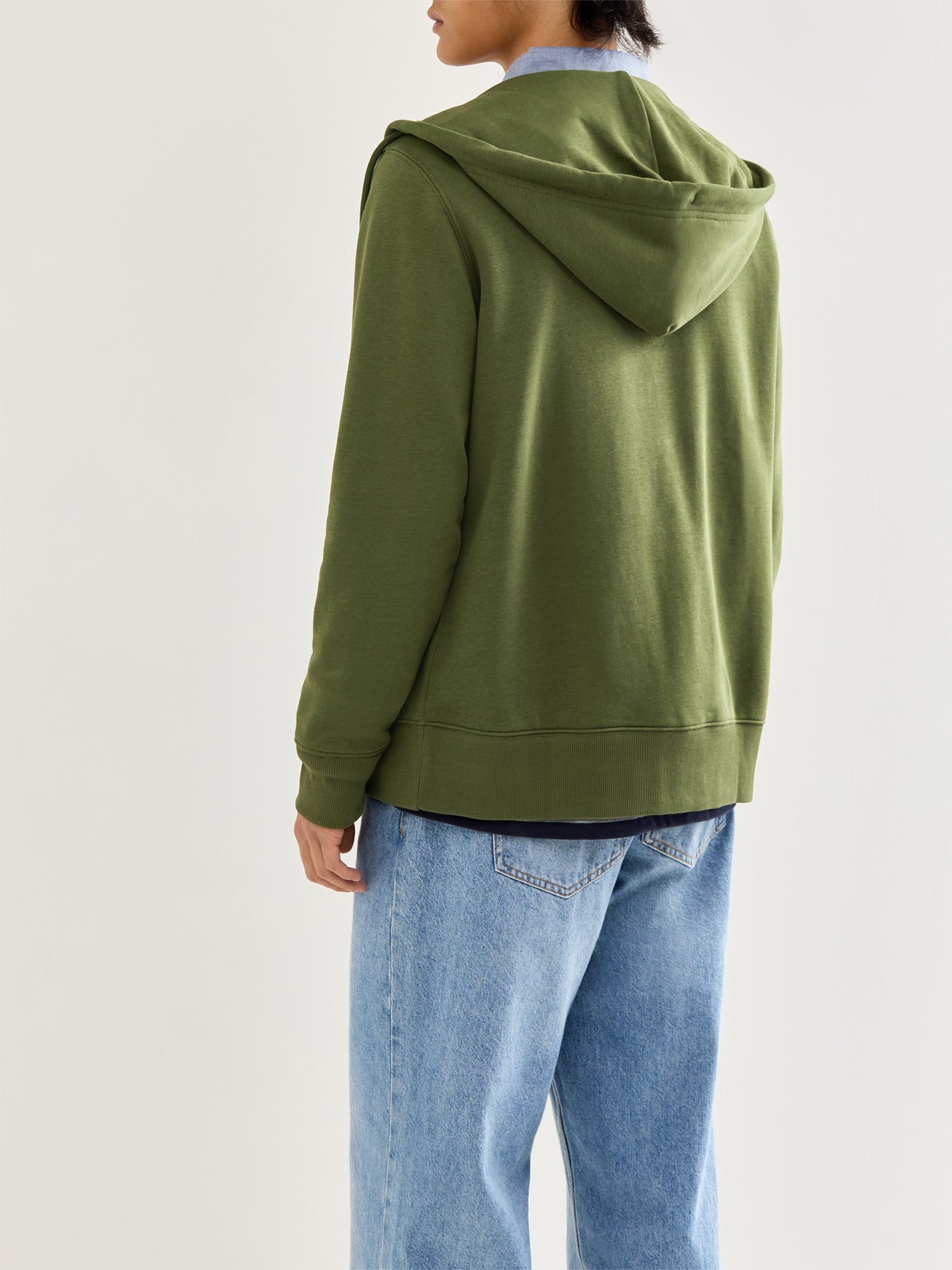 Shield Full Zip Cotton Hoodie Green