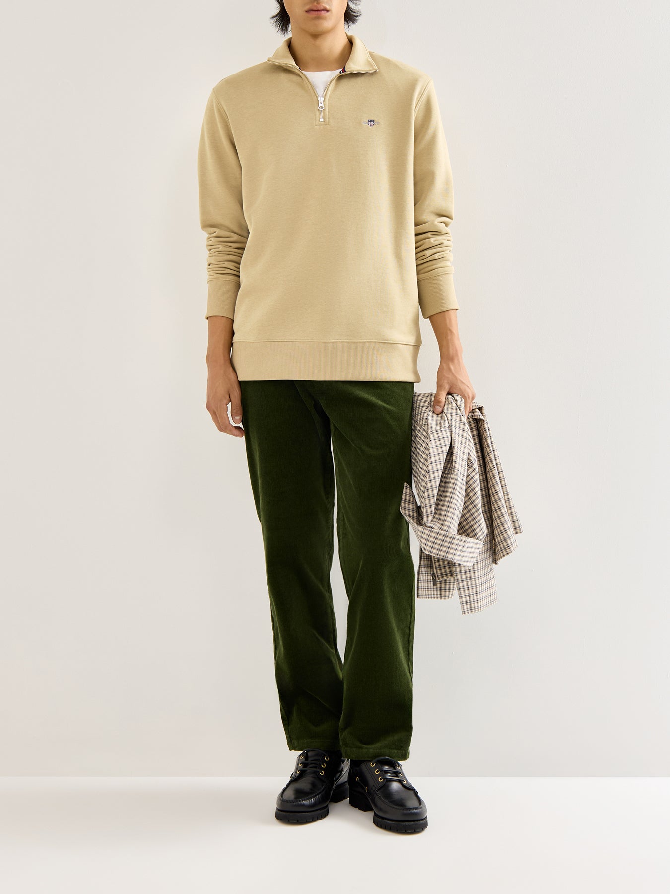 Shield Half Zip Sweatshirt Tan