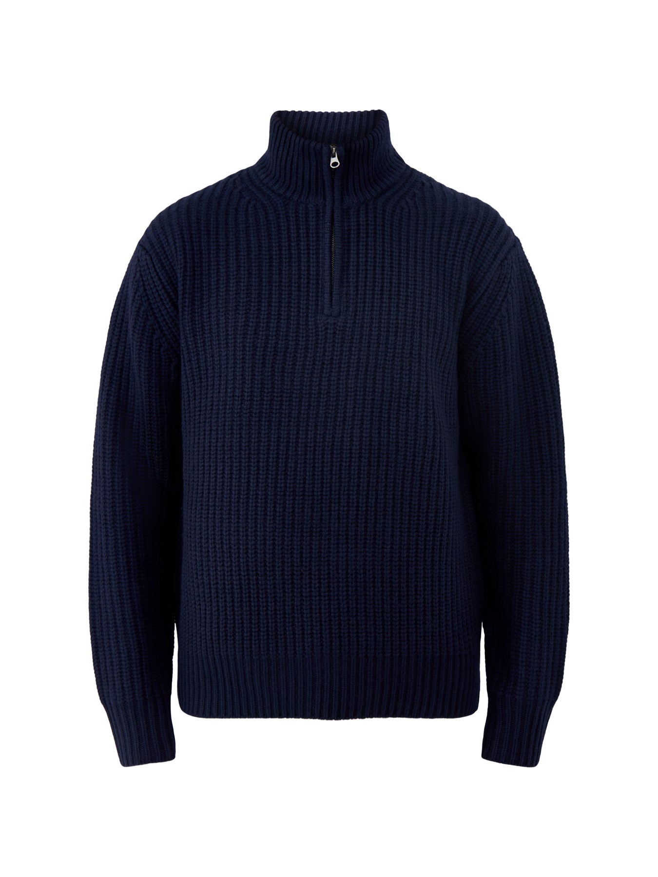 Rib Trucker Men Knitted Pullover Navy