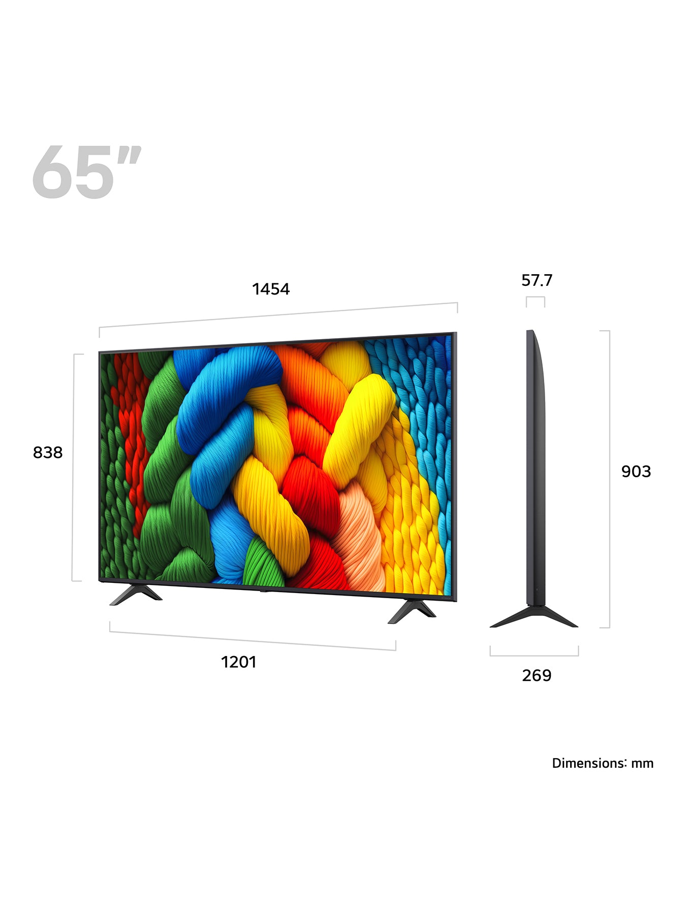 65NANO80A6B 65 Inch LED HDR NanoCell 4k Ultra HD Smart TV 2025