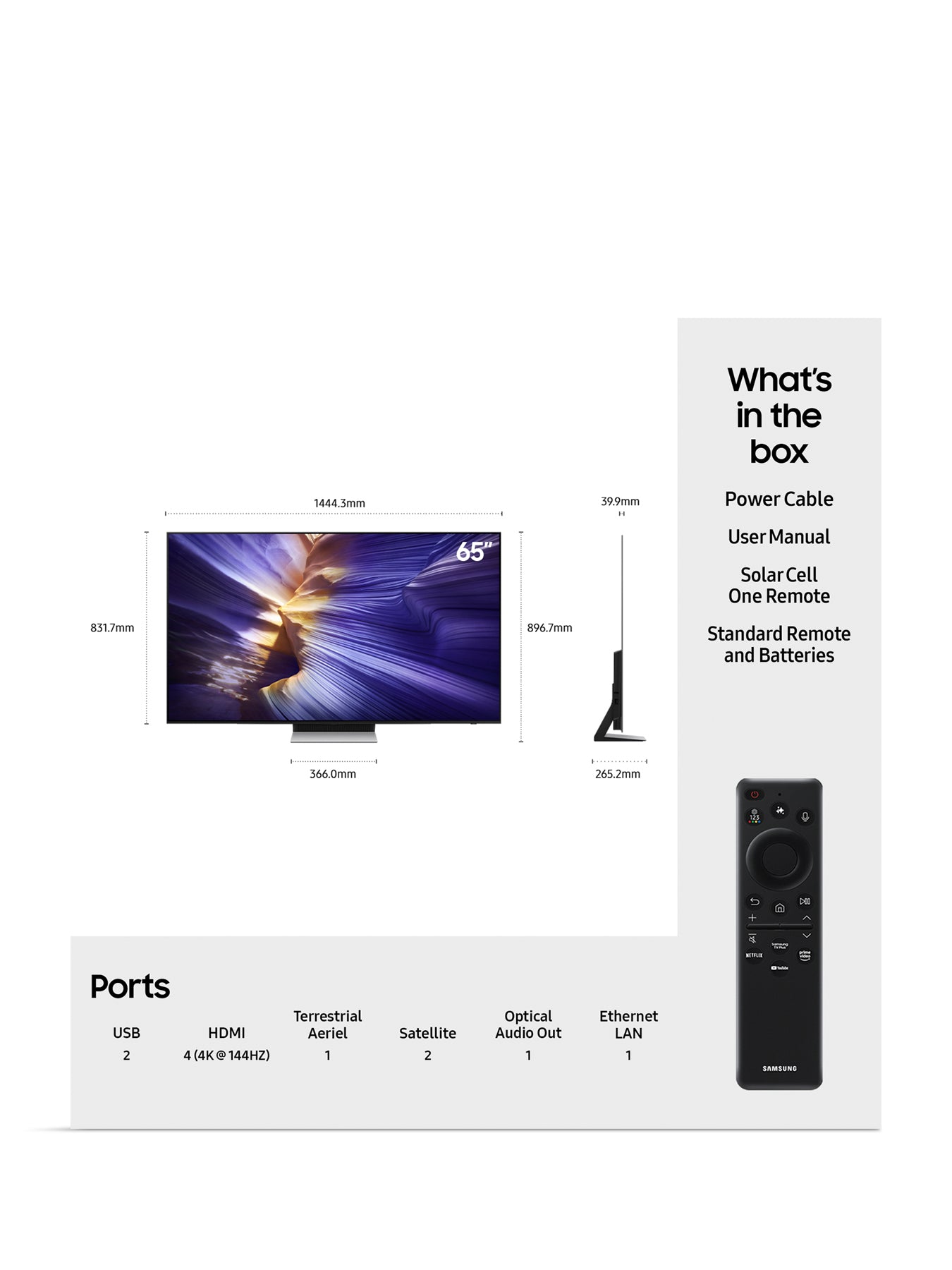 QE65S90F OLED 65 Inch S90F AI Smart TV (2025)