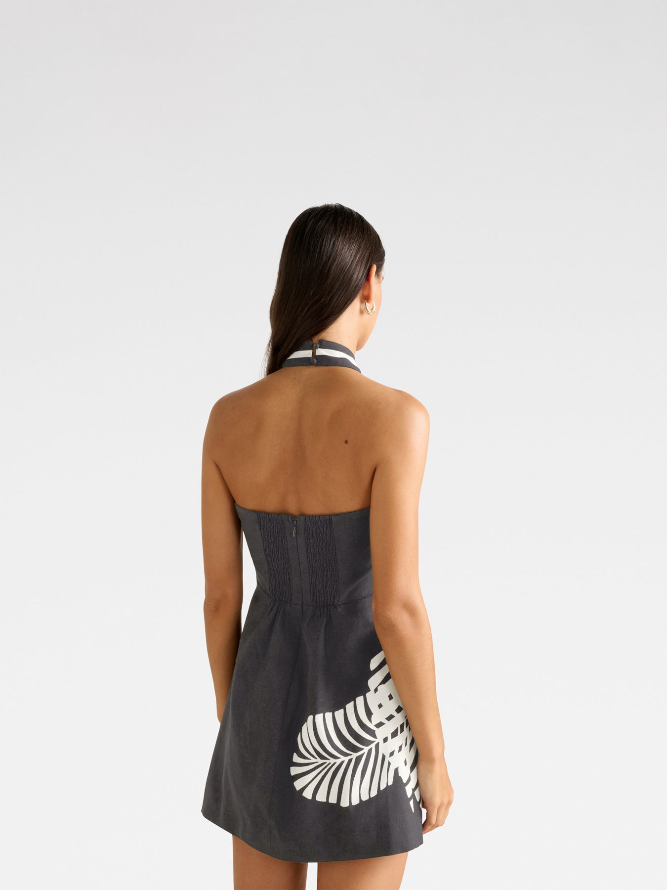 Adore Halter Neck Linen Mini Dress