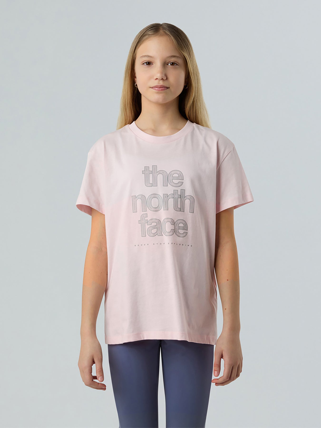 Reflective Logo Short Sleeve T-Shirt Cotton Pale Blossom