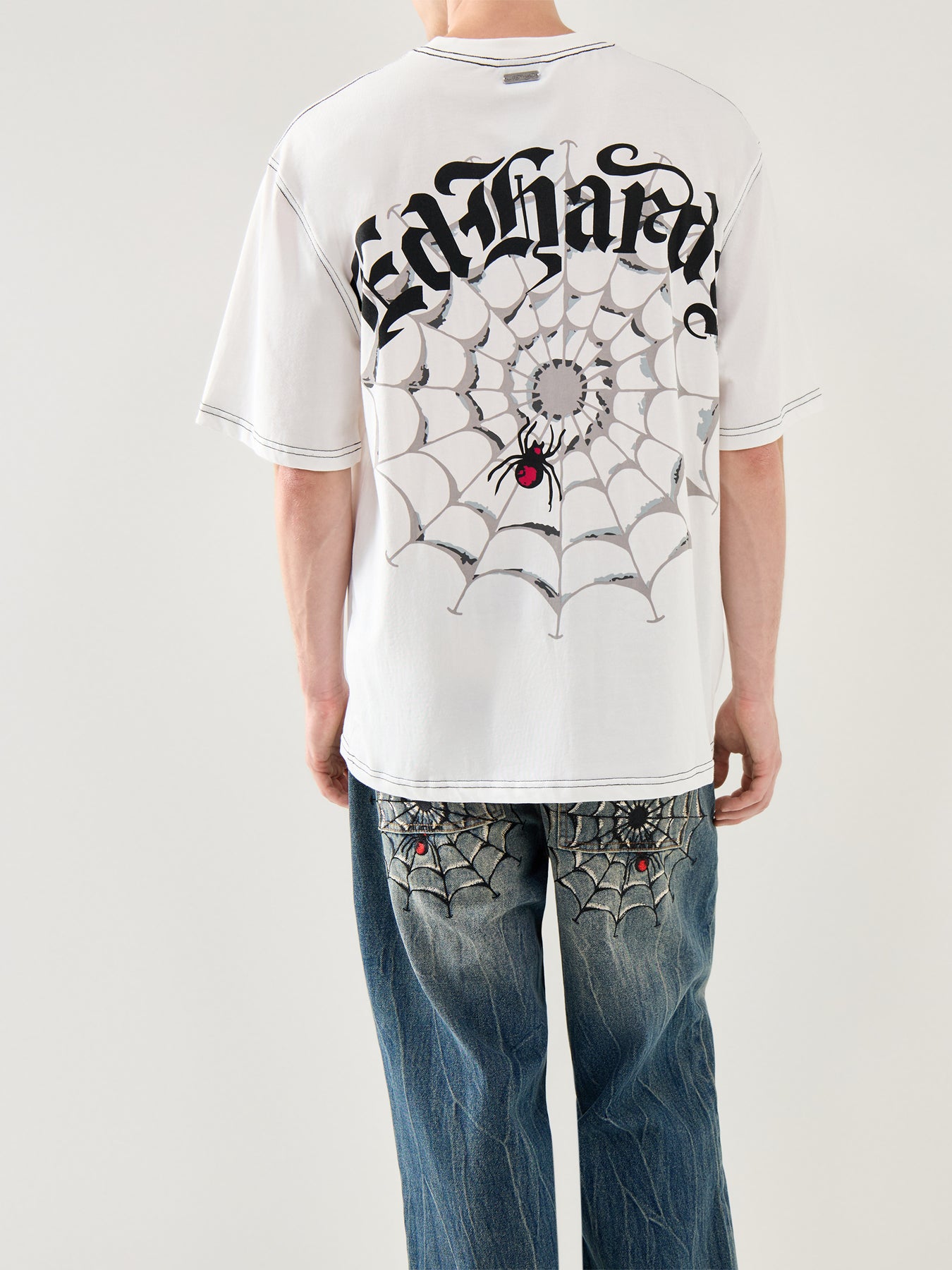 Black Widow Cotton T Shirt White