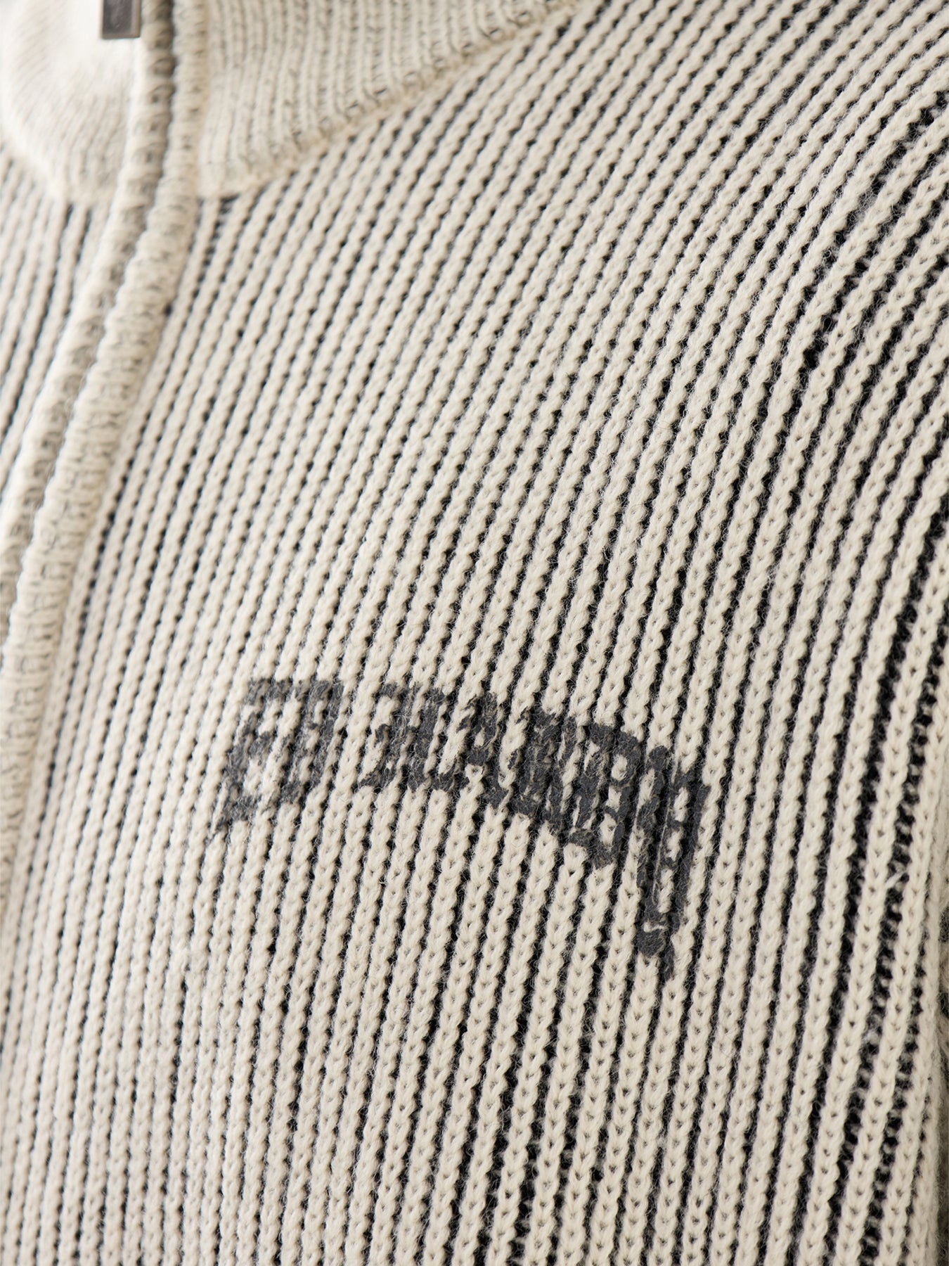Life Before Honor Fur Detail Knitted Zip Thru Jacket White