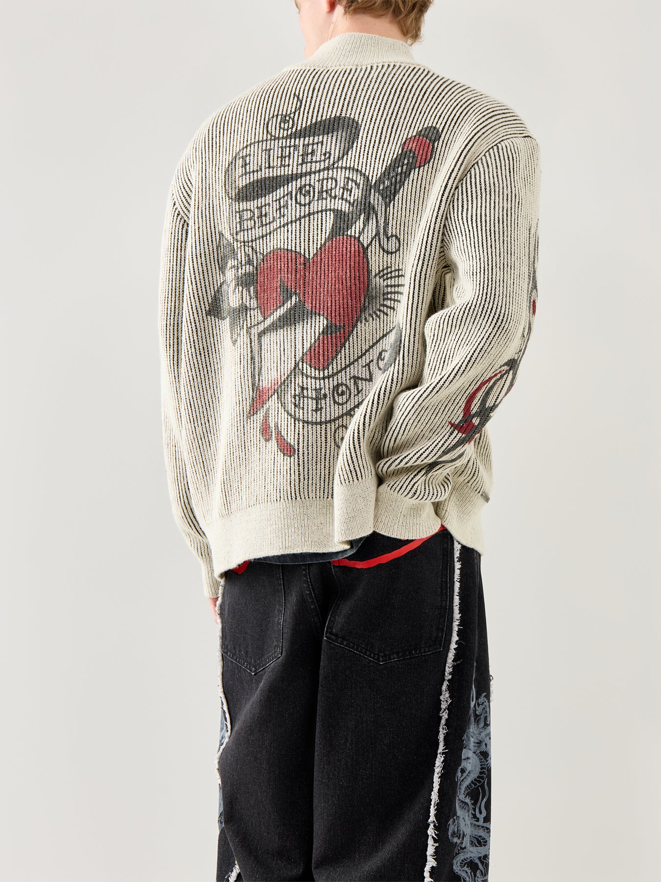Life Before Honor Fur Detail Knitted Zip Thru Jacket White