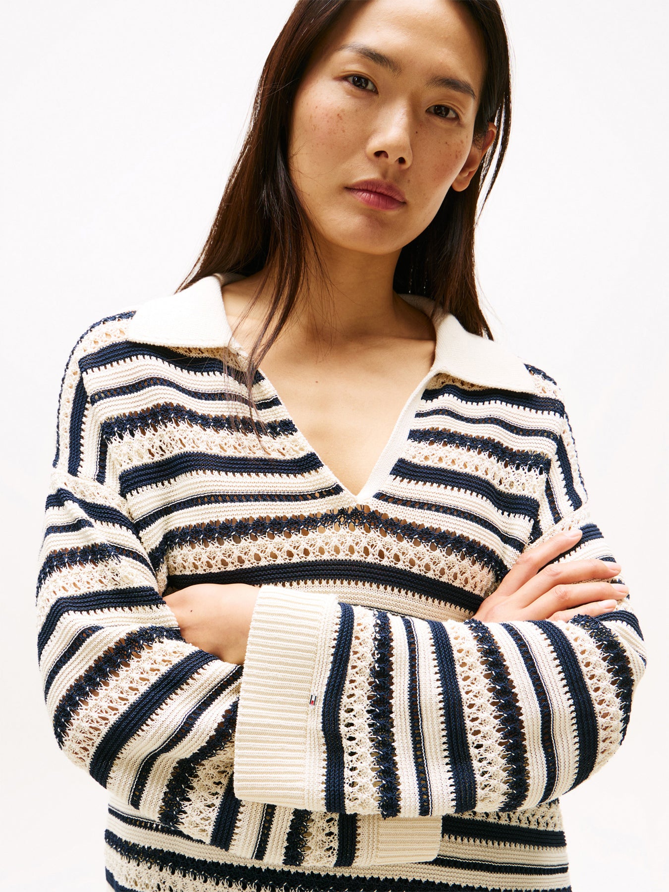 Crochet Oversized Polo Jumper