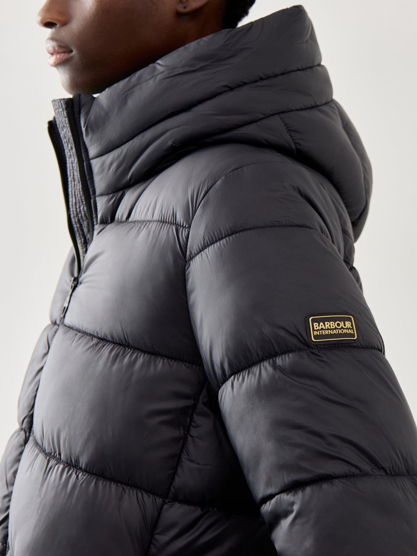 Barbour International Longline Olivios Puffer Jacket Black