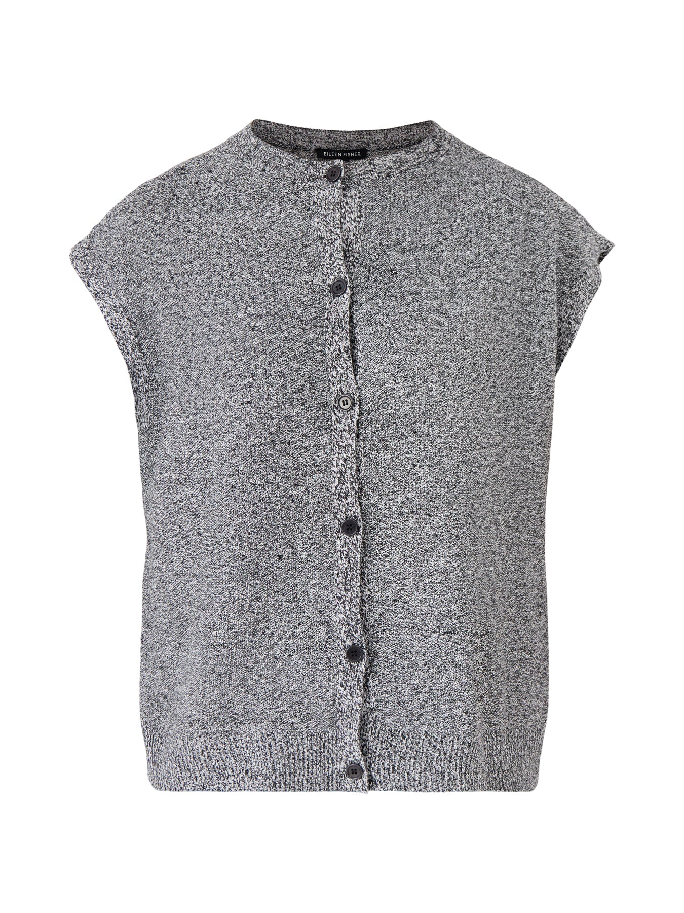 Crew Neck Linen Cotton Vest Grey
