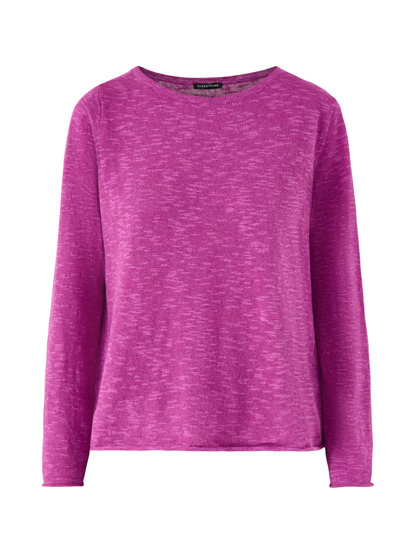 Bateau Neck Sweater Linen Cotton Slub Pink