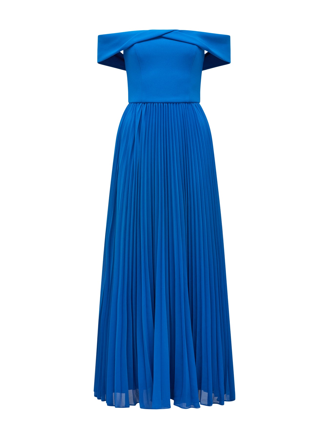 Louise Off Shoulder Pleated Midi Dress