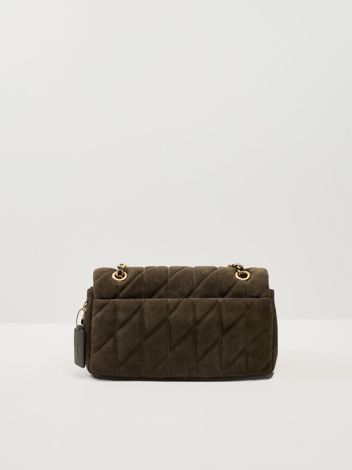 Quilted Suede Tabby Shoulder Bag 26 With Chain Olive