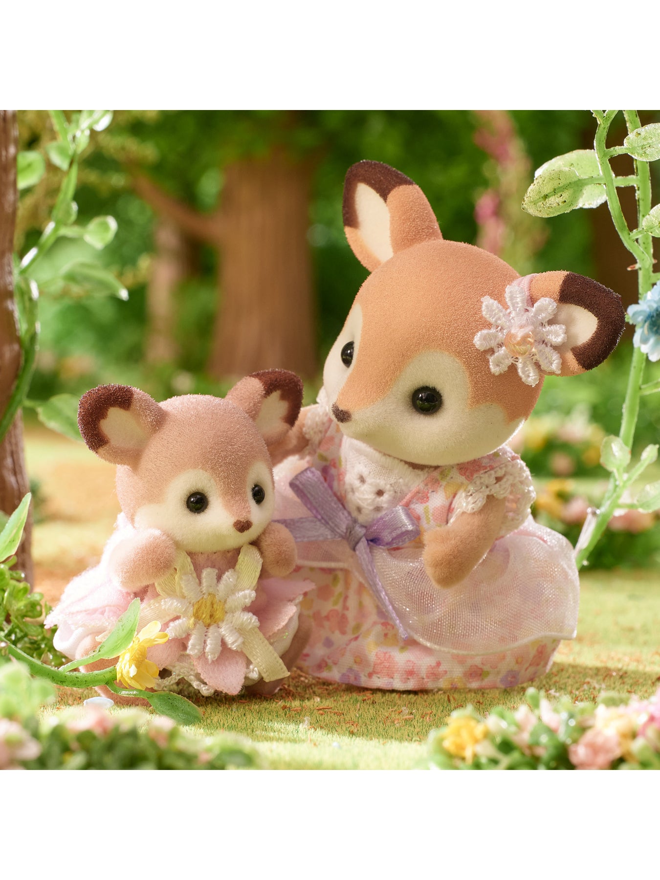Deer Babies Floral Swing Set