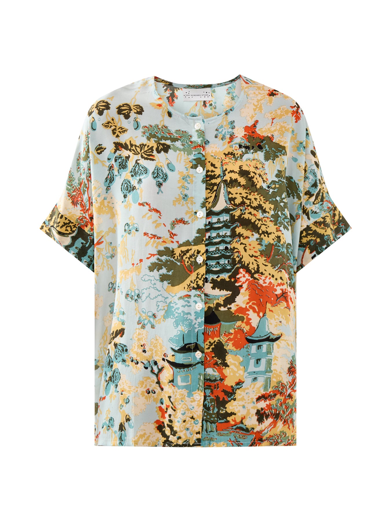 China Tree Aqua Blouse
