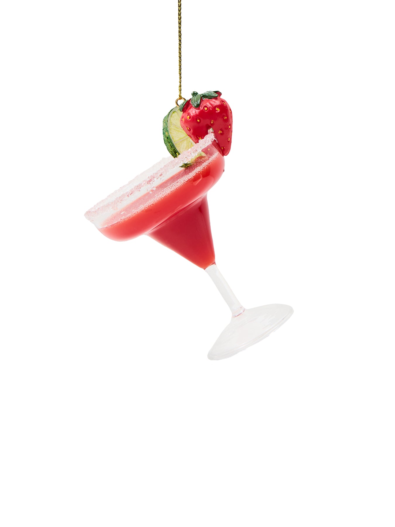 Glass Strawberry Daiquiri Christmas Tree Hanging Decoration