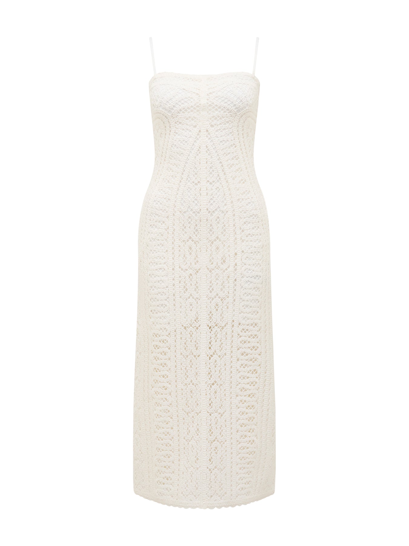 Arianna Engineered Crochet Midi Dress