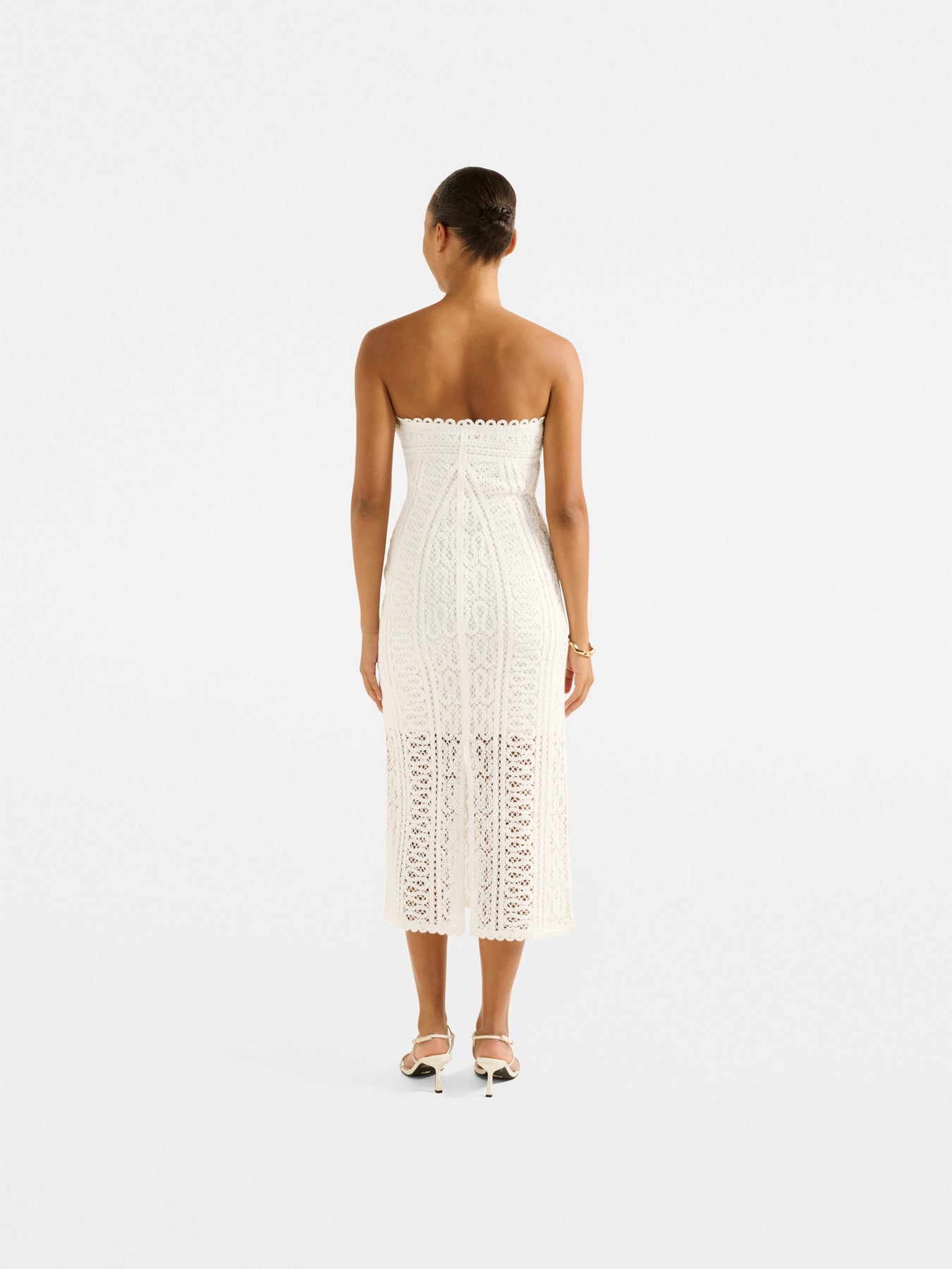 Arianna Engineered Crochet Midi Dress