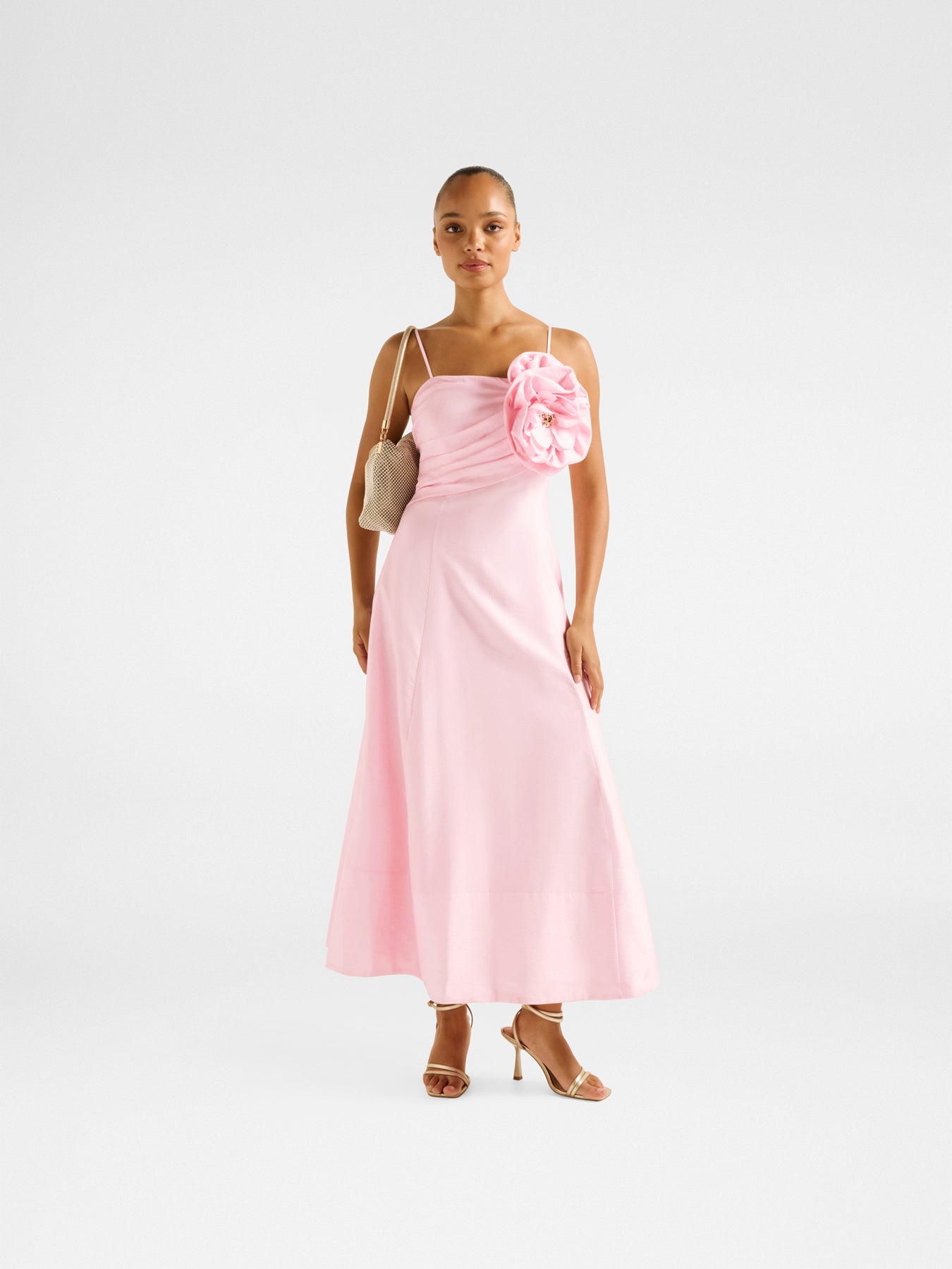 Felicia Structured Flower Midi Dress