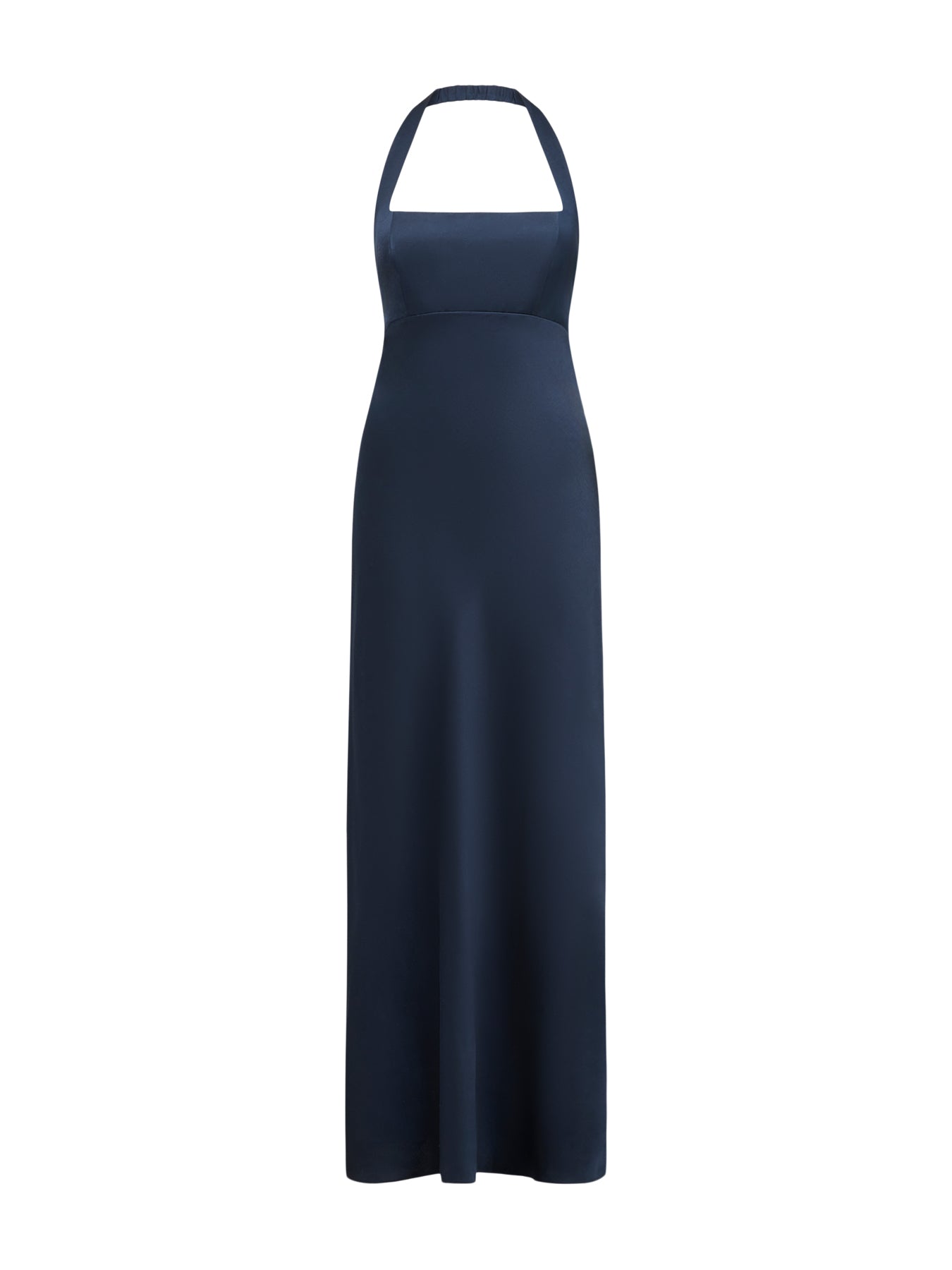 Navy April Open Back Satin Maxi Dress