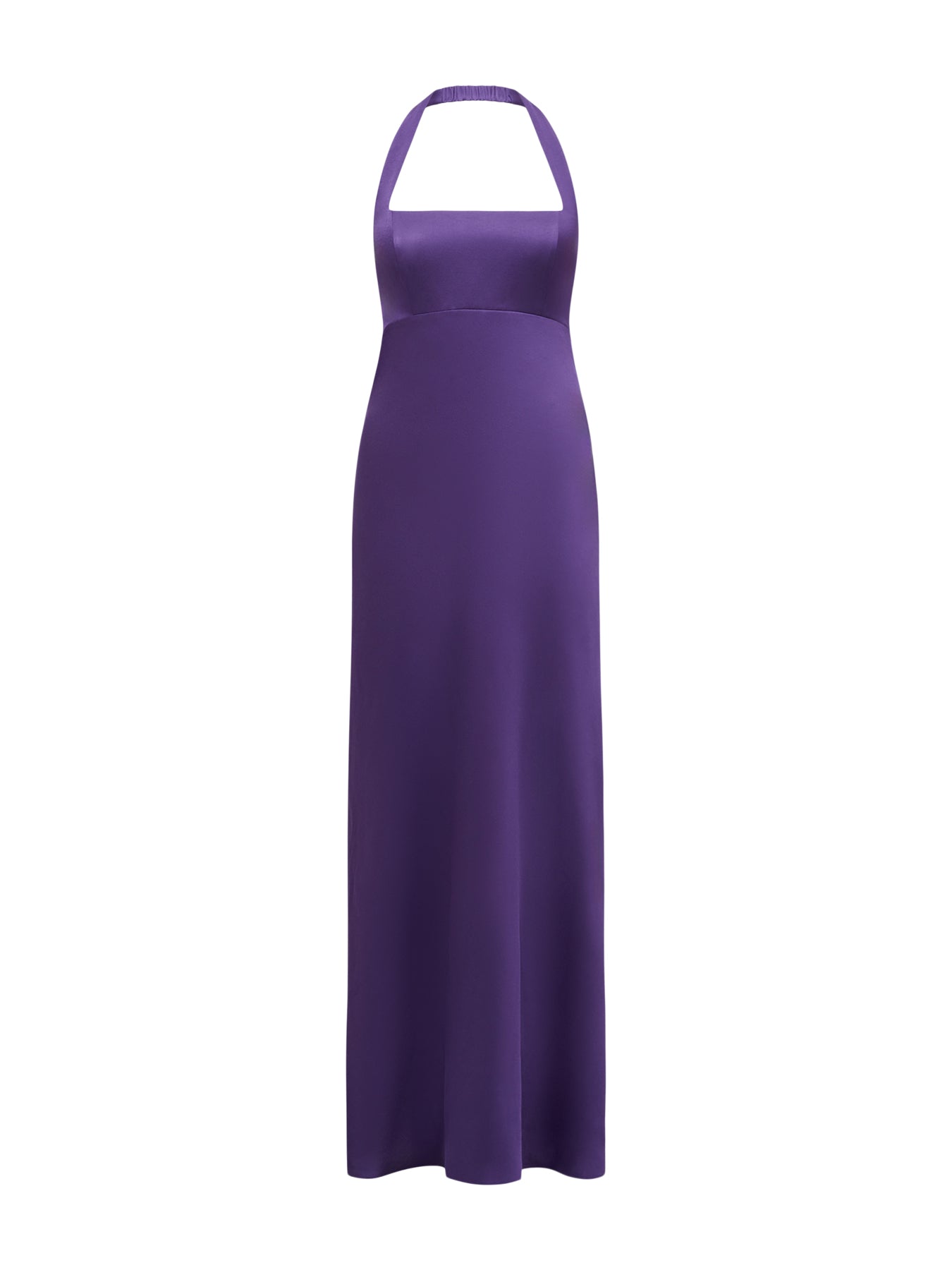 Purple April Open Back Satin Maxi Dress