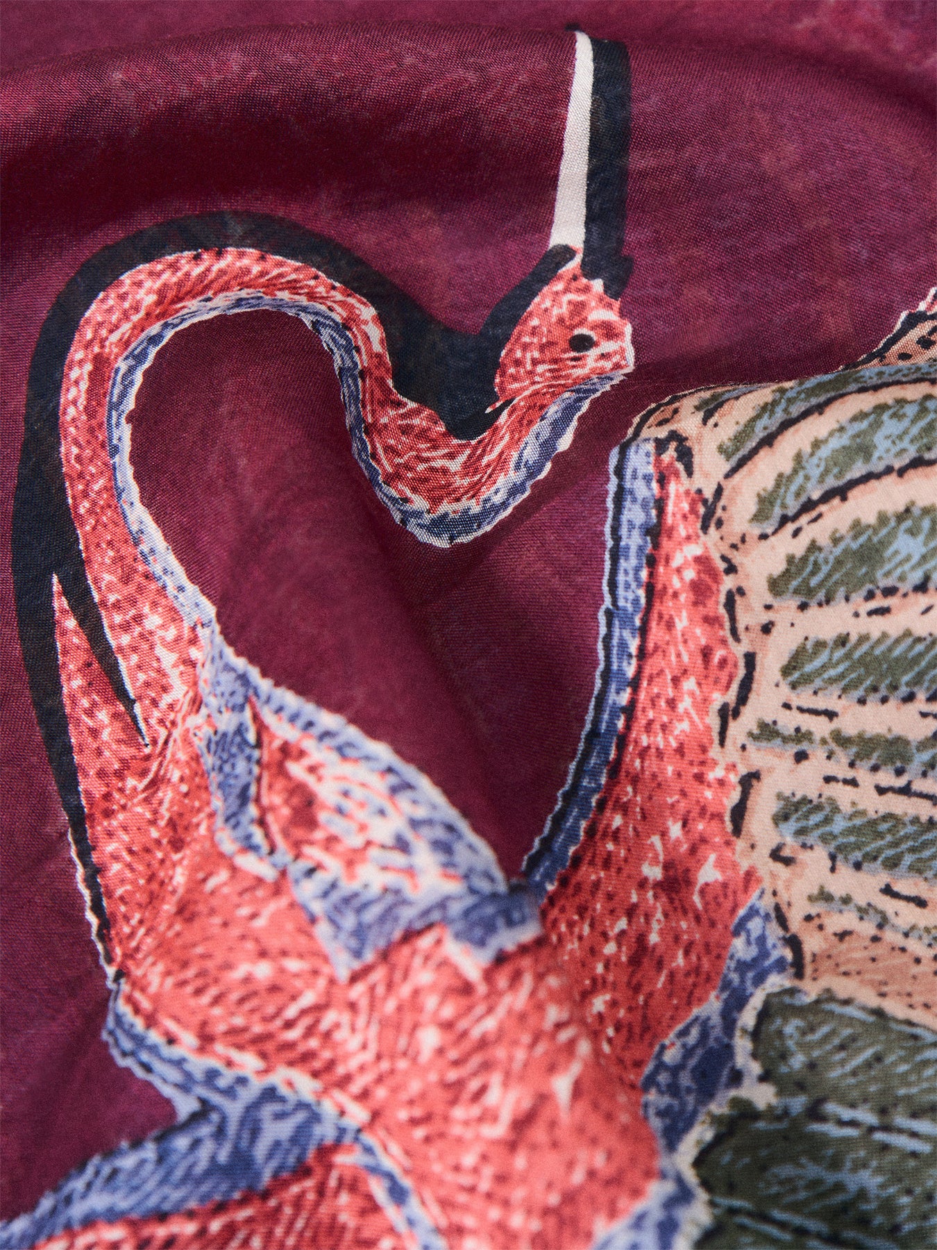 Crane Plum Scarf