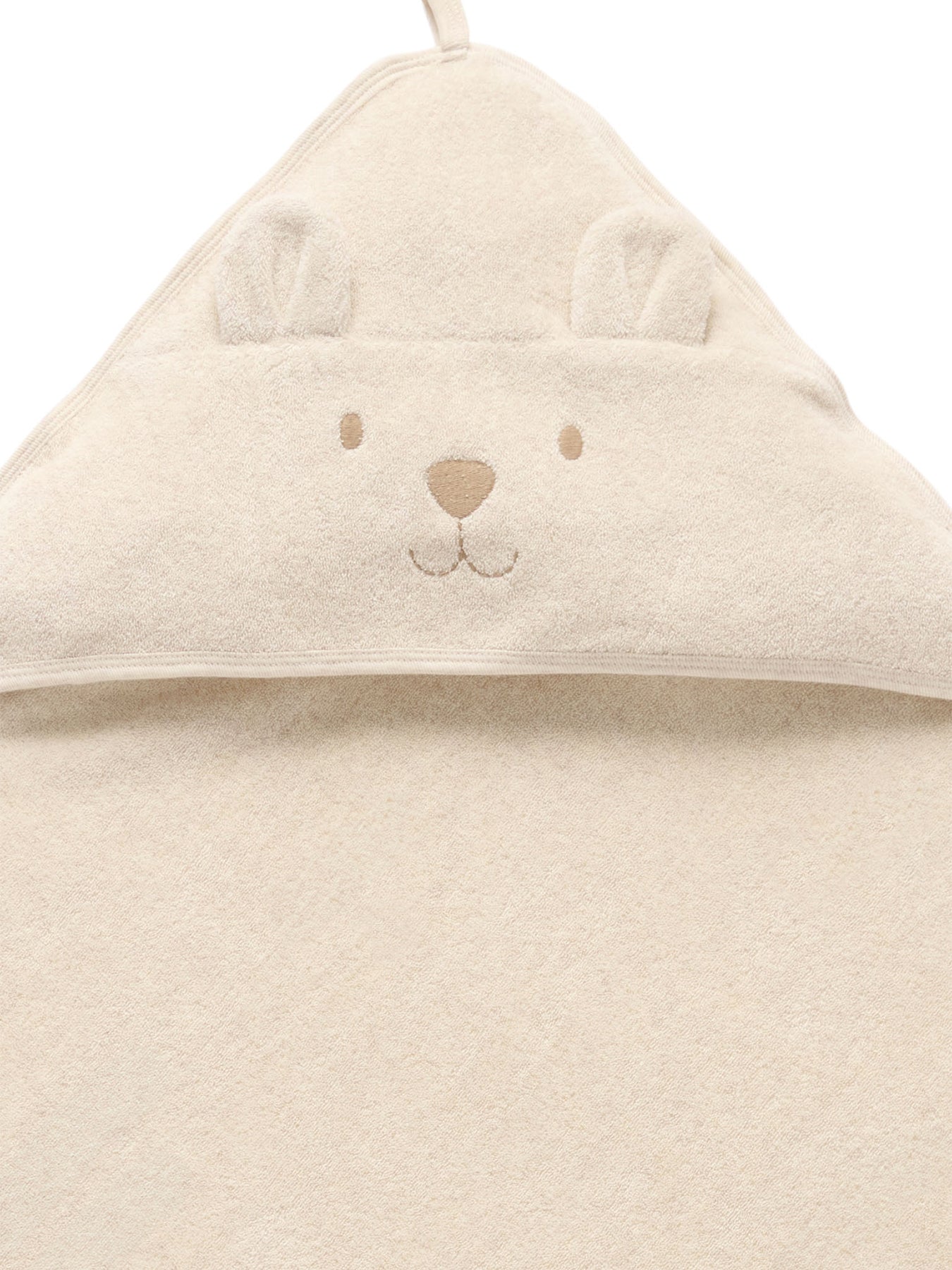 Purebaby Essential Bear Towel Pale Blue Melange