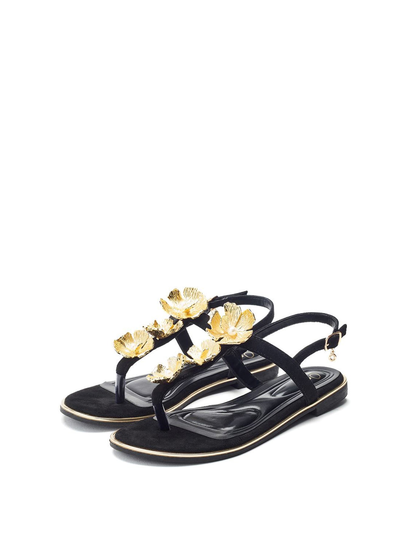 Black Jewelle Embellished Sandals