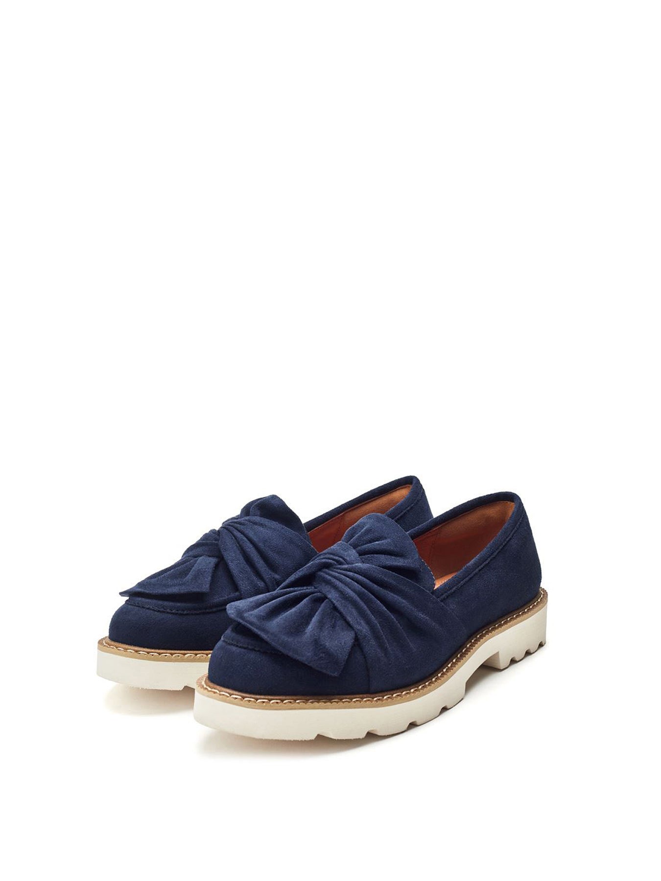Navy Eves Bow Loafers