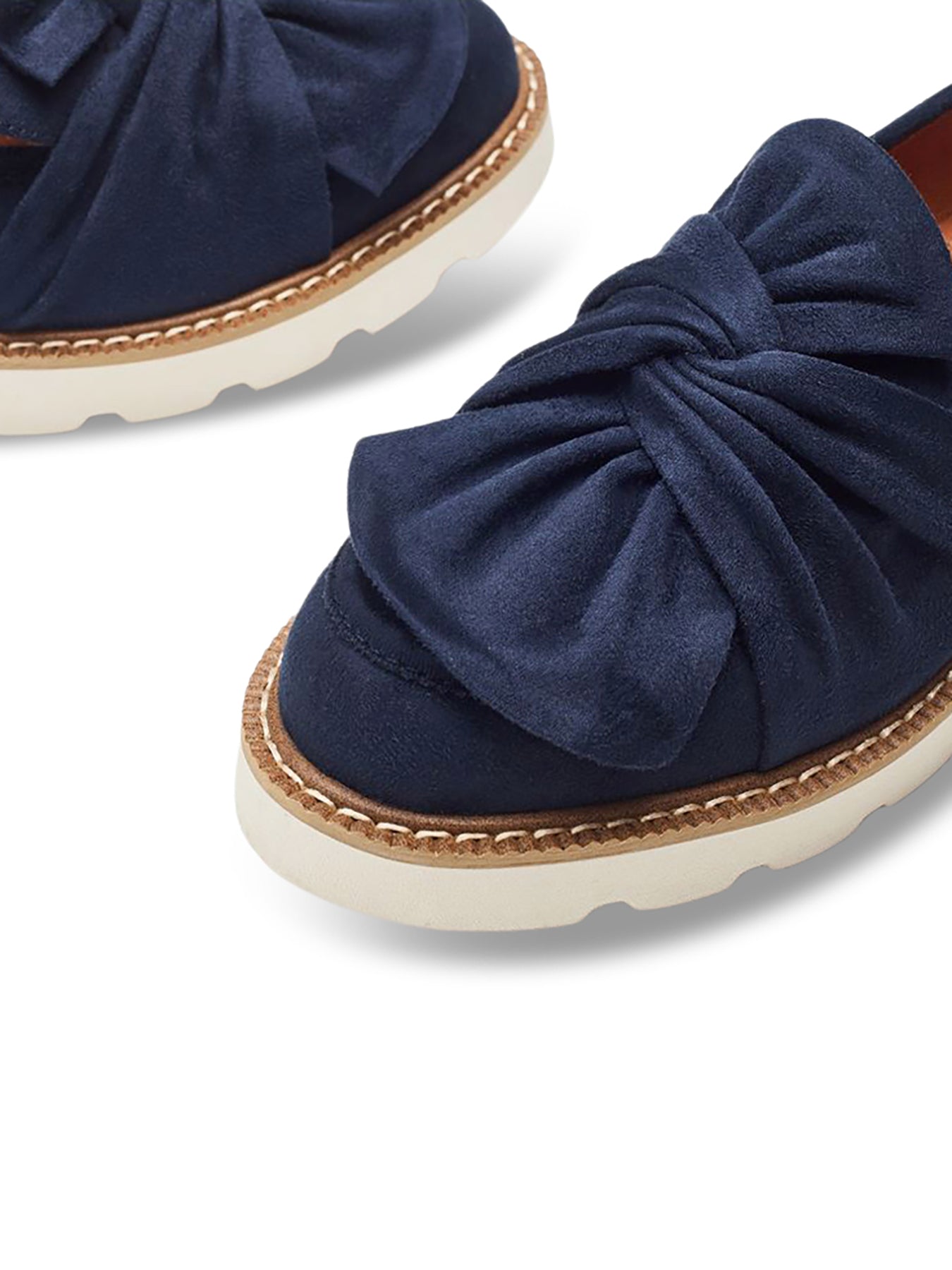 Navy Eves Bow Loafers