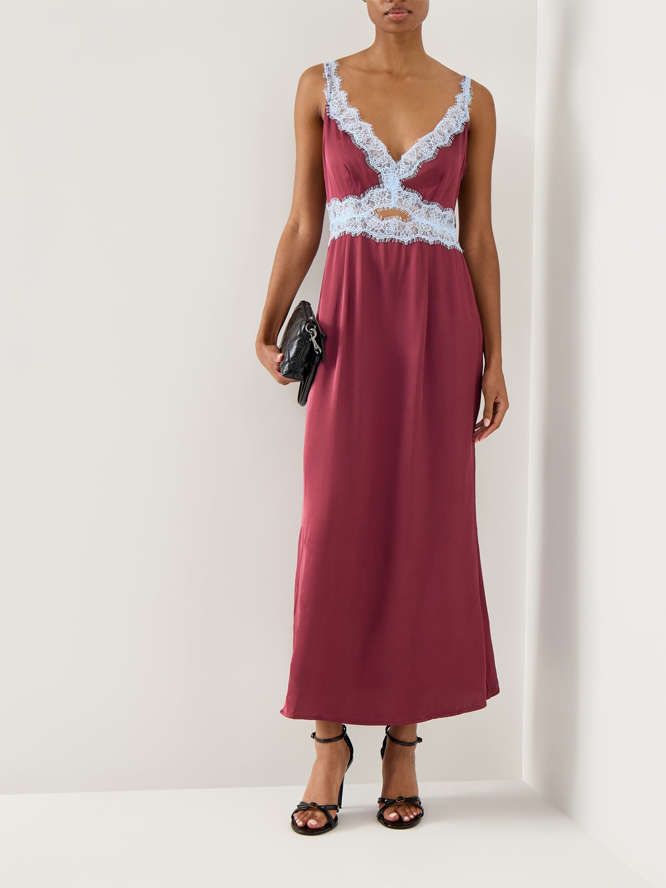 Blue & Burgundy Mimi Dress Burgundy