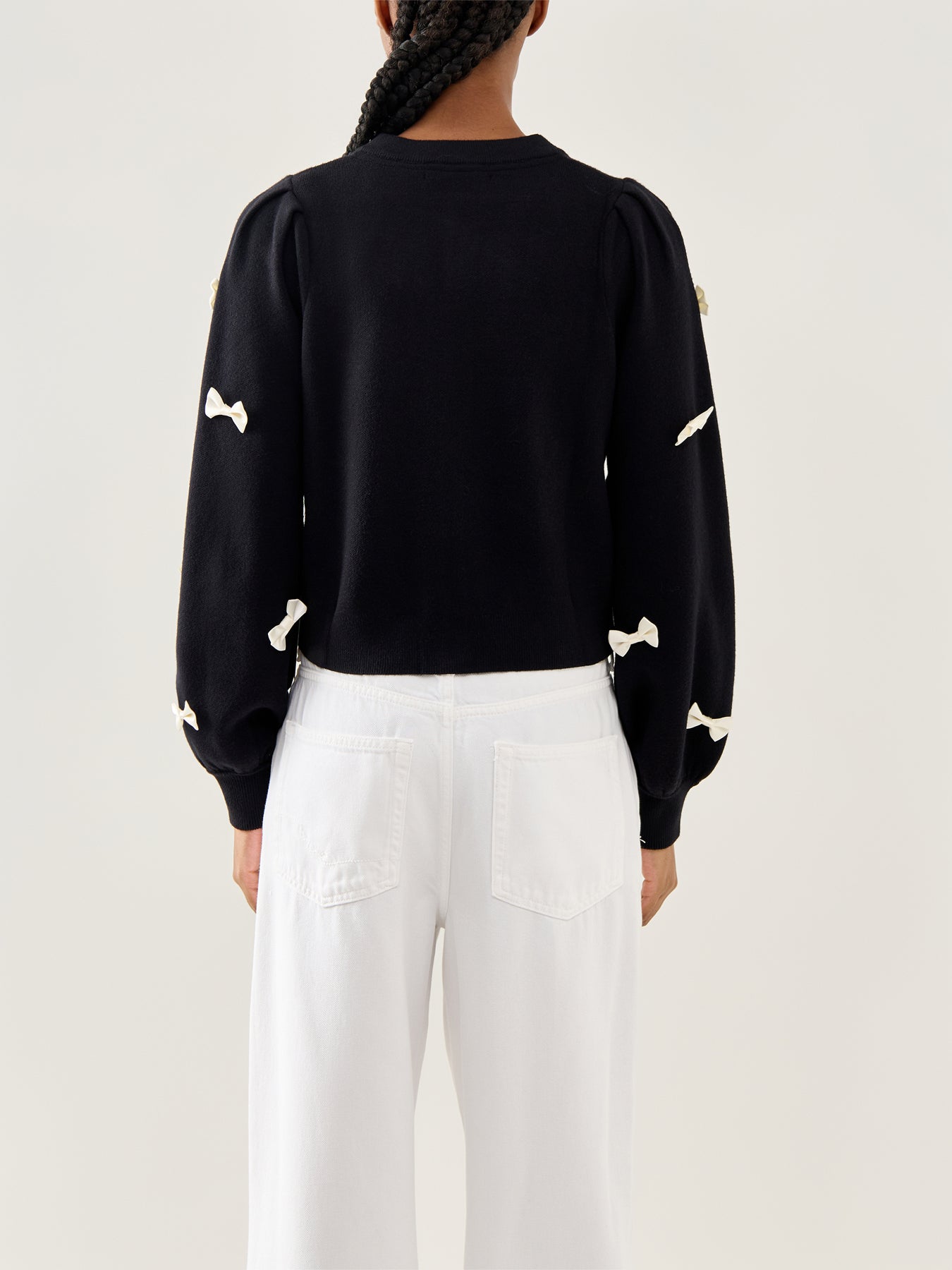 Bow Cardigan Black