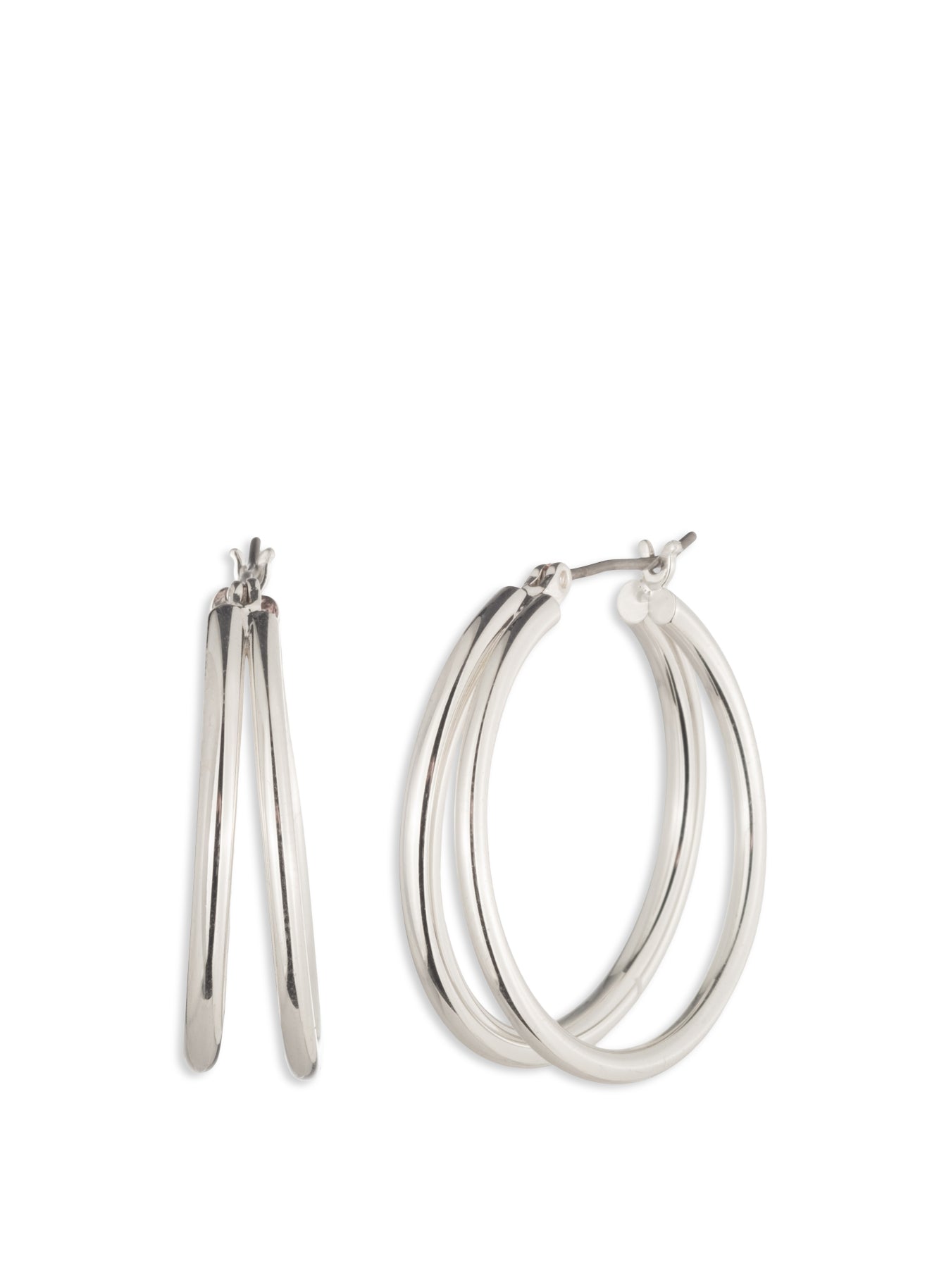Split Hoop Earrings Silver