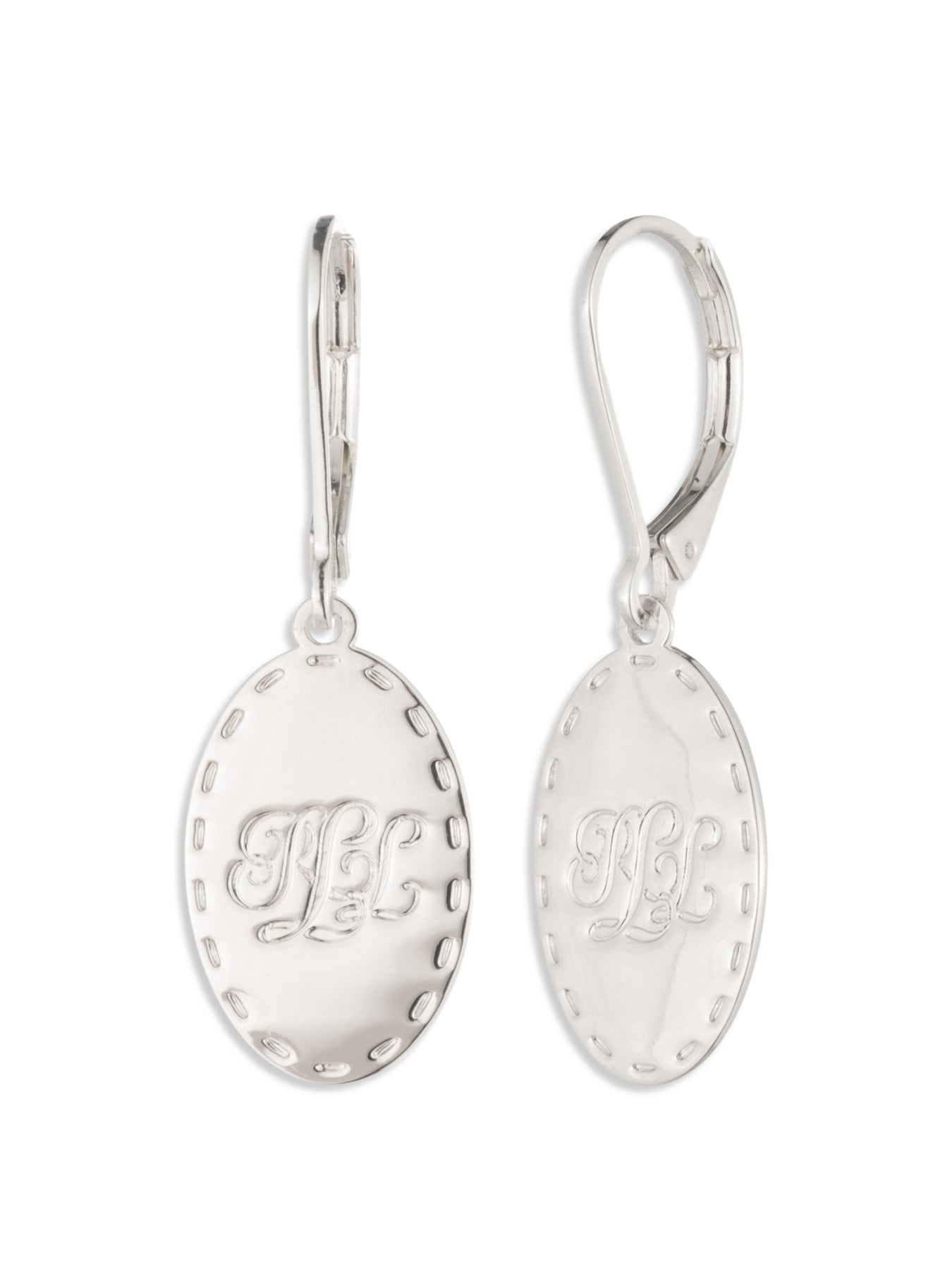 Logo Drop Earrings  Silver