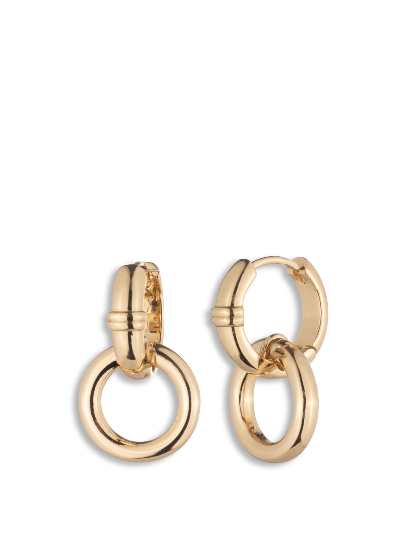 Circle Drop Hoop Earnings Gold