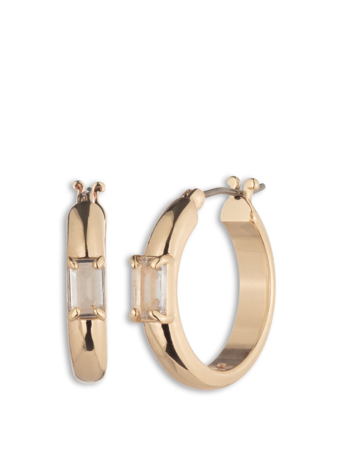 Baguette Hoop Earrings Gold