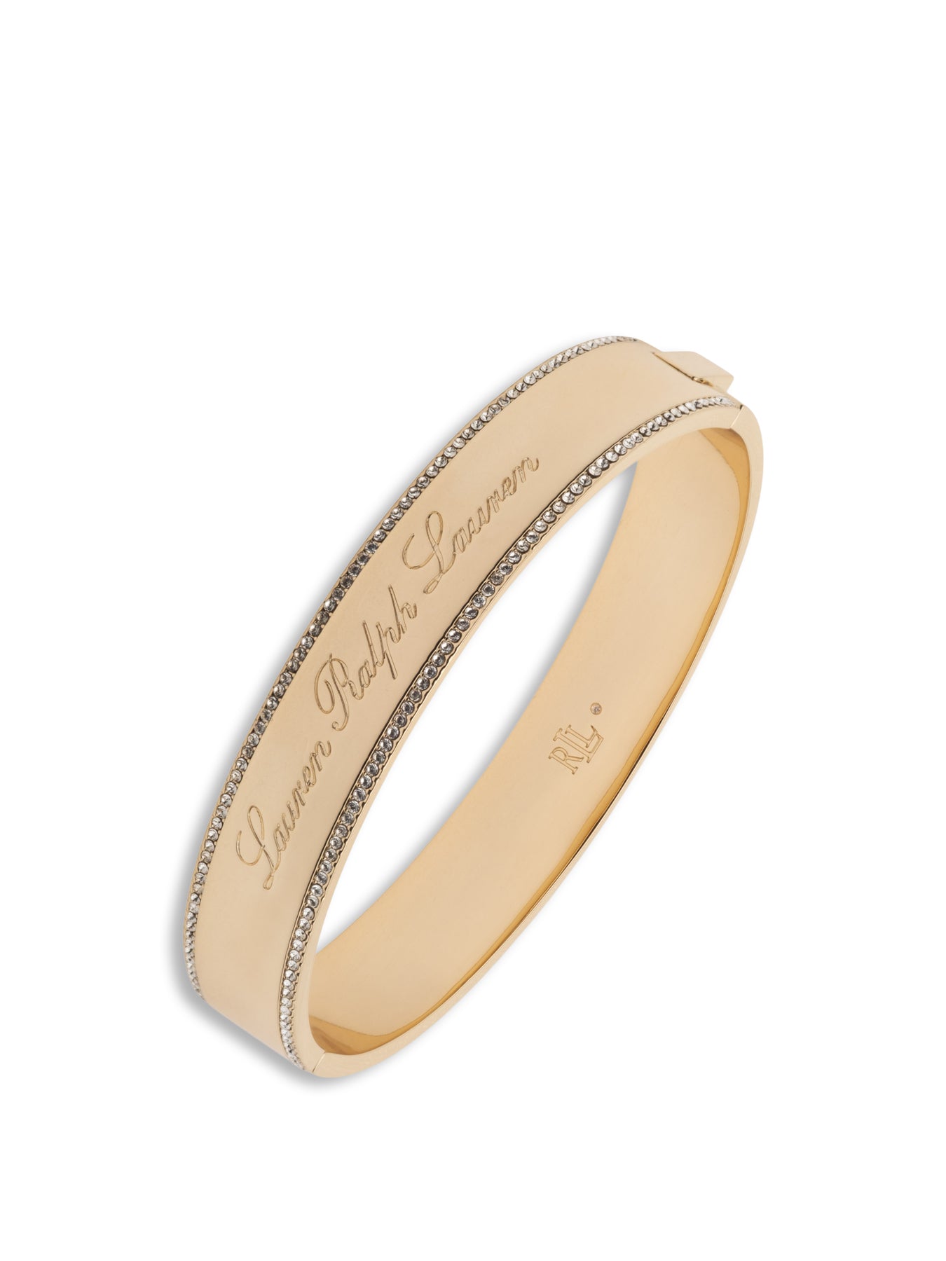 Engraved Crystal Bangle Gold