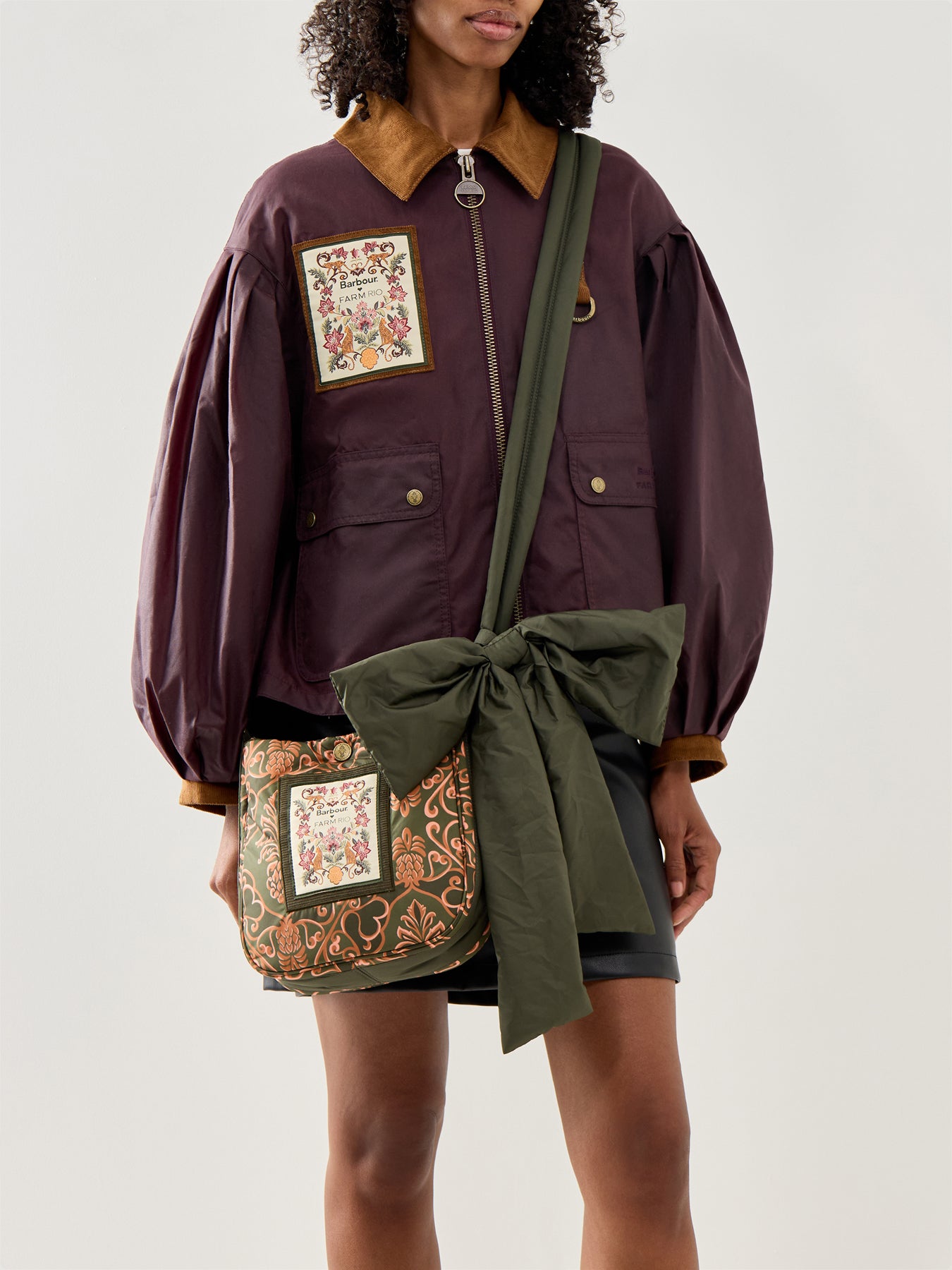 Barbour X Farm Rio Ana Clara Bow Bag Royal Pineapple Print