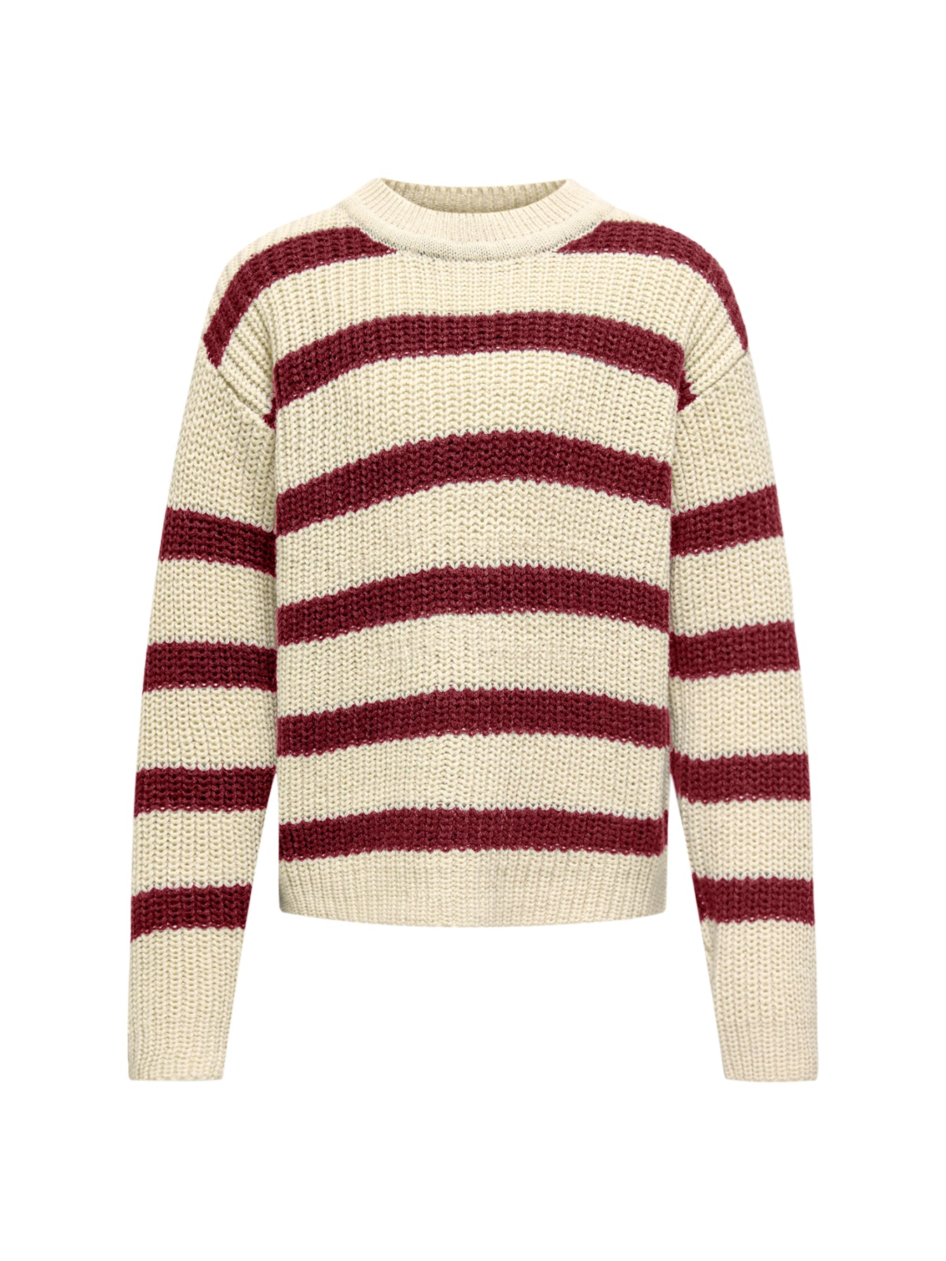 Justy Long Sleeves Stripe Pullover Knitwear Eggnog