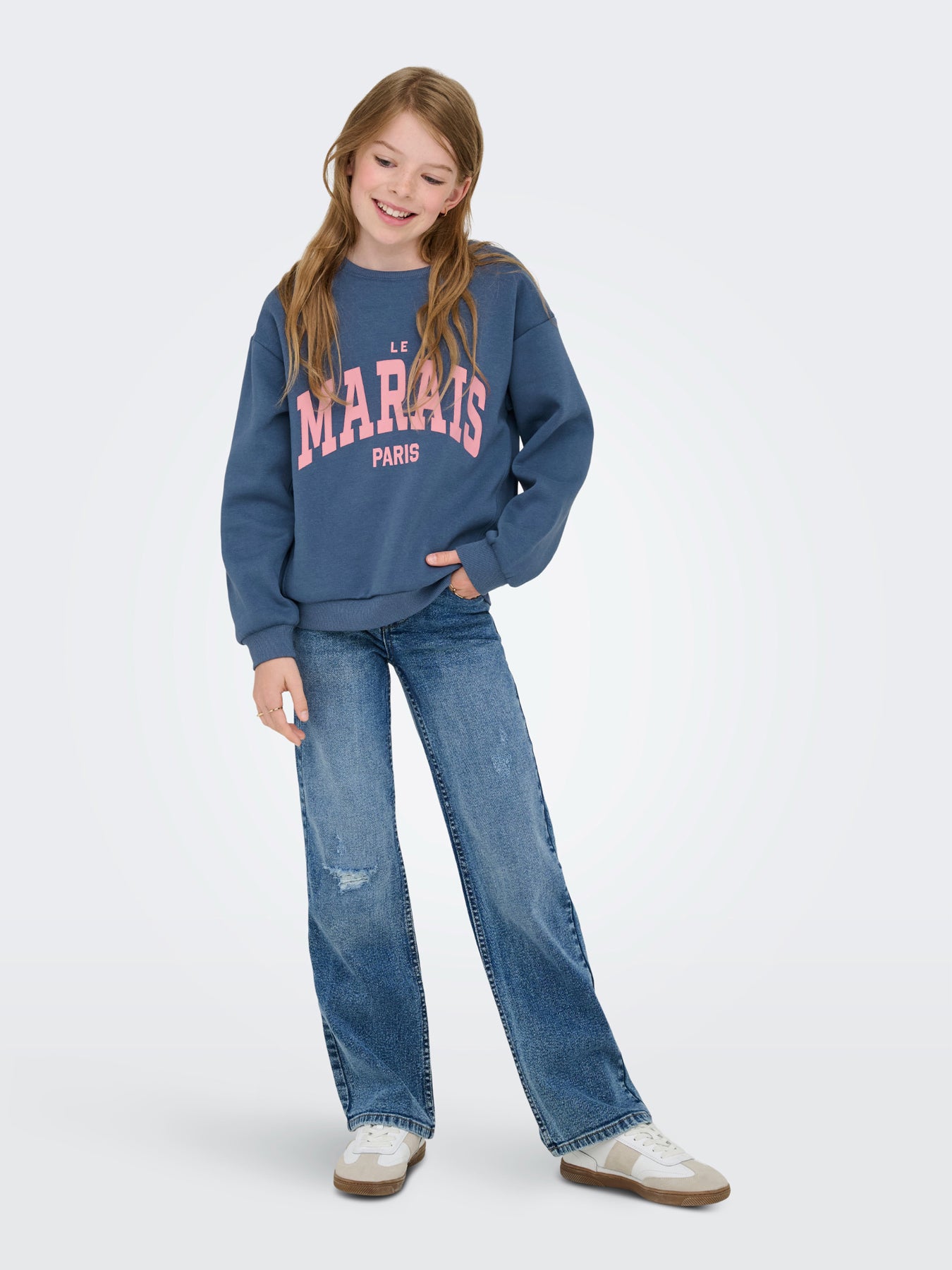 Marisa Long Sleeves O-Neck Loose Printed Sweatshirts Vintage Indigo