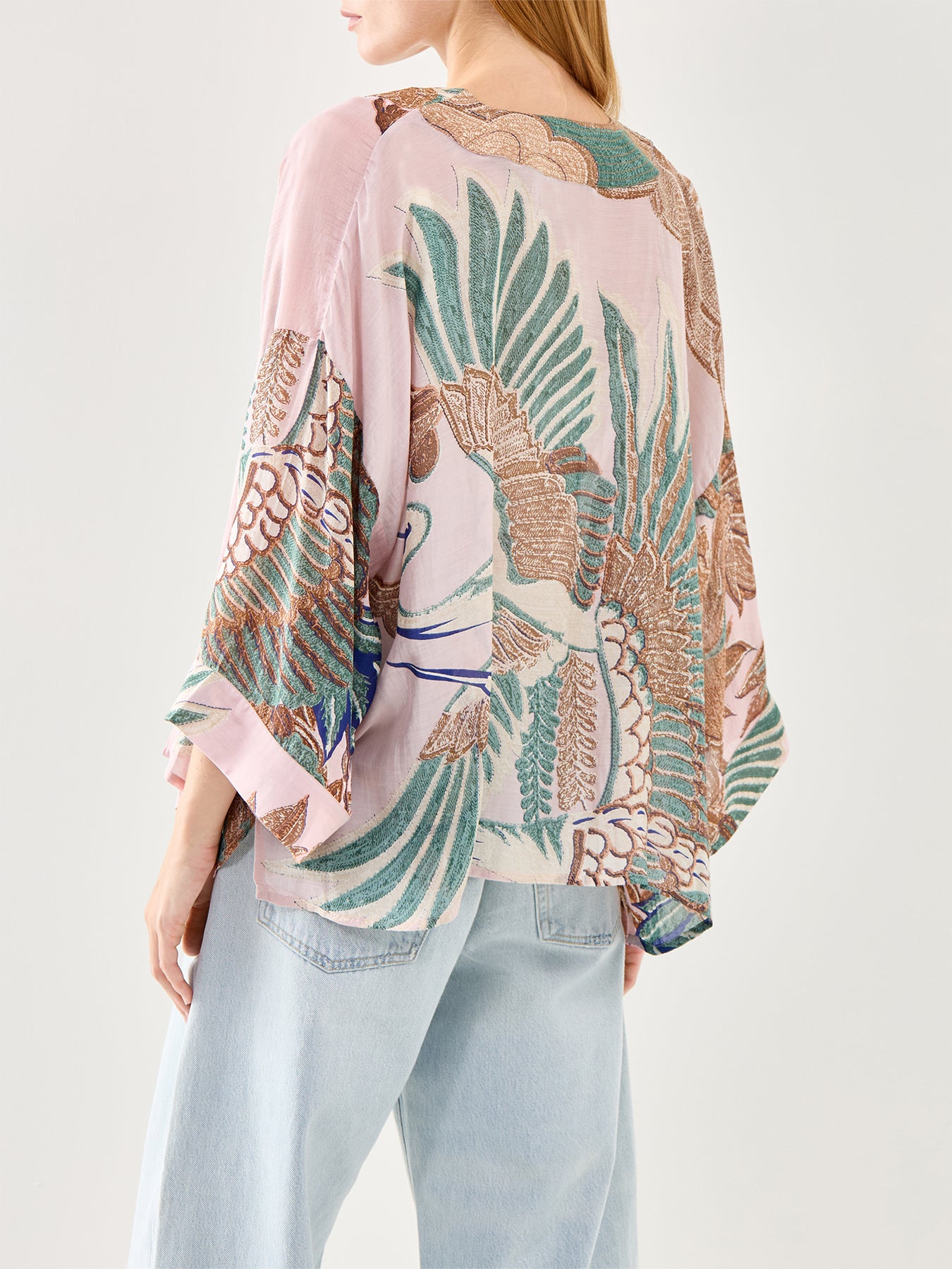 Crane Plaster Short Kimono