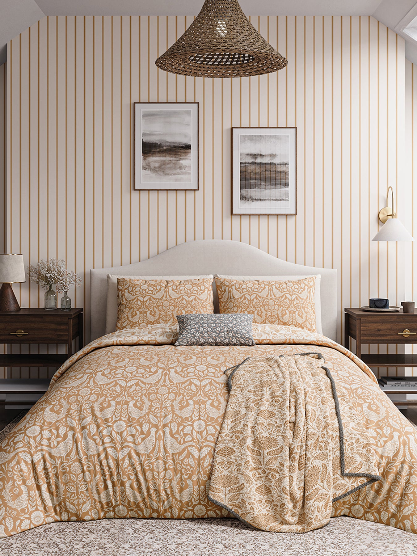 Copper Pheasants Cover Set Double
