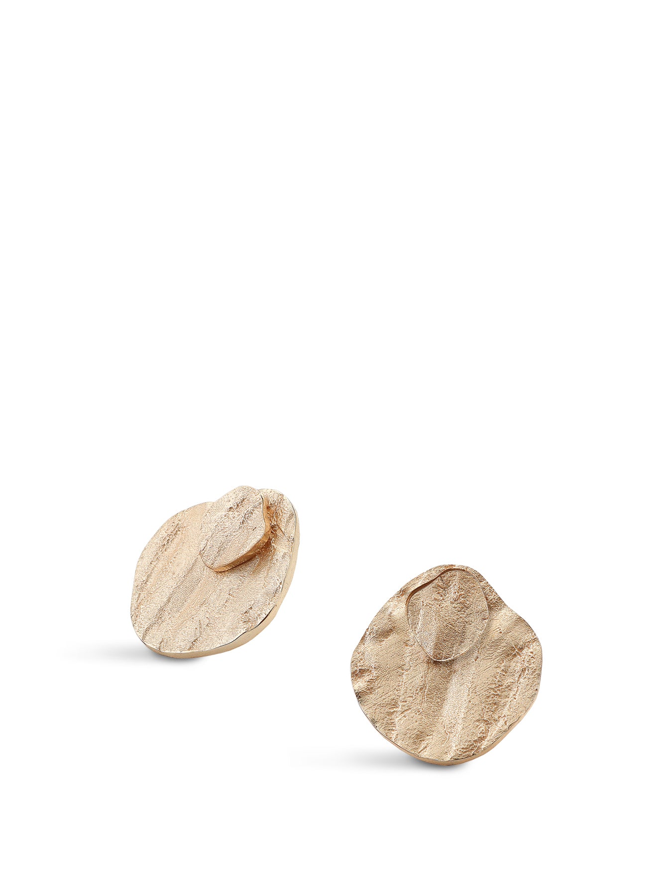 Riva Double Disc Earrings Gold