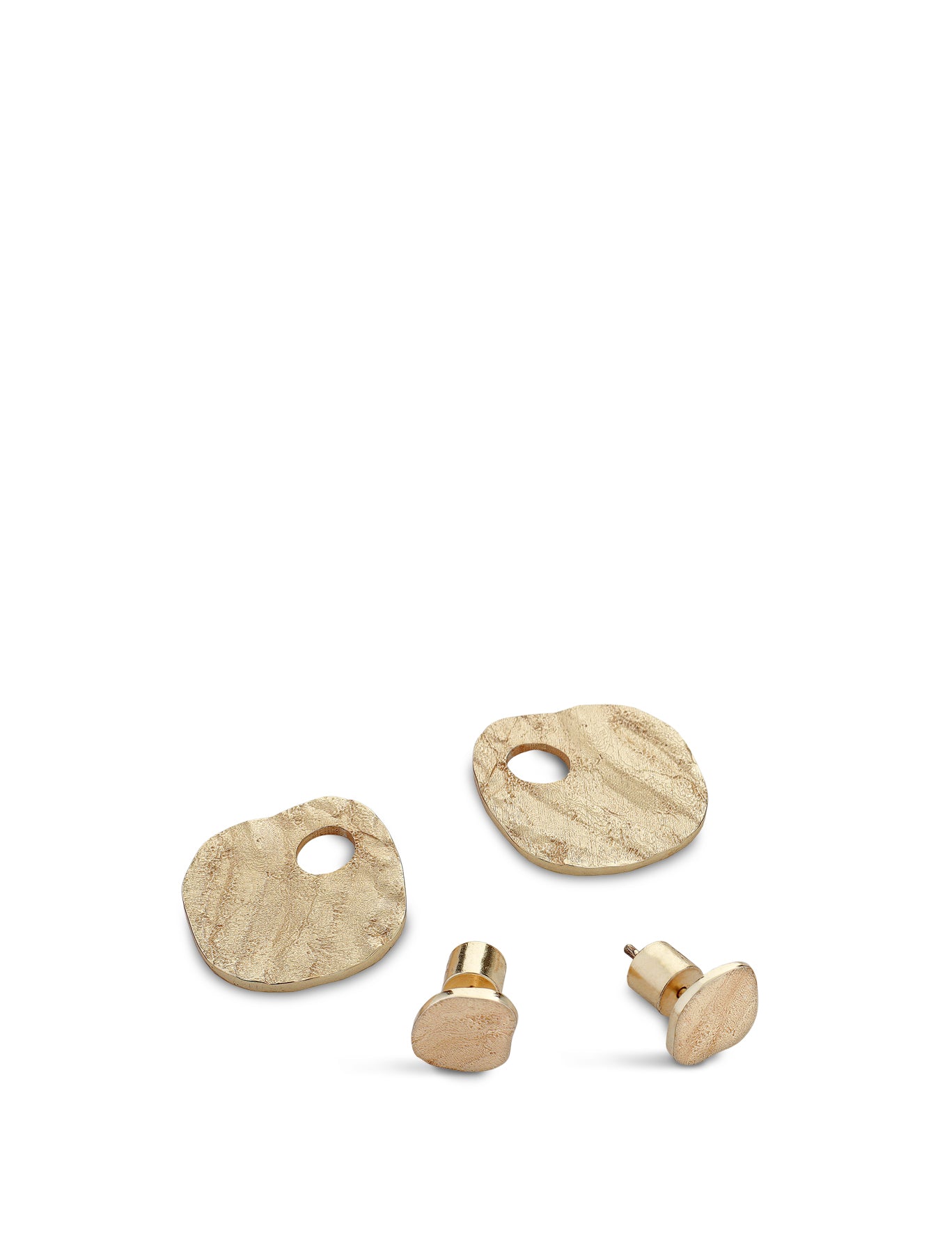 Riva Double Disc Earrings Gold
