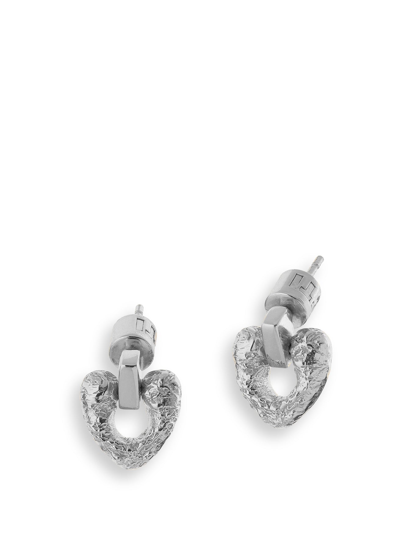 Amity Heart Drop Earrings Silver