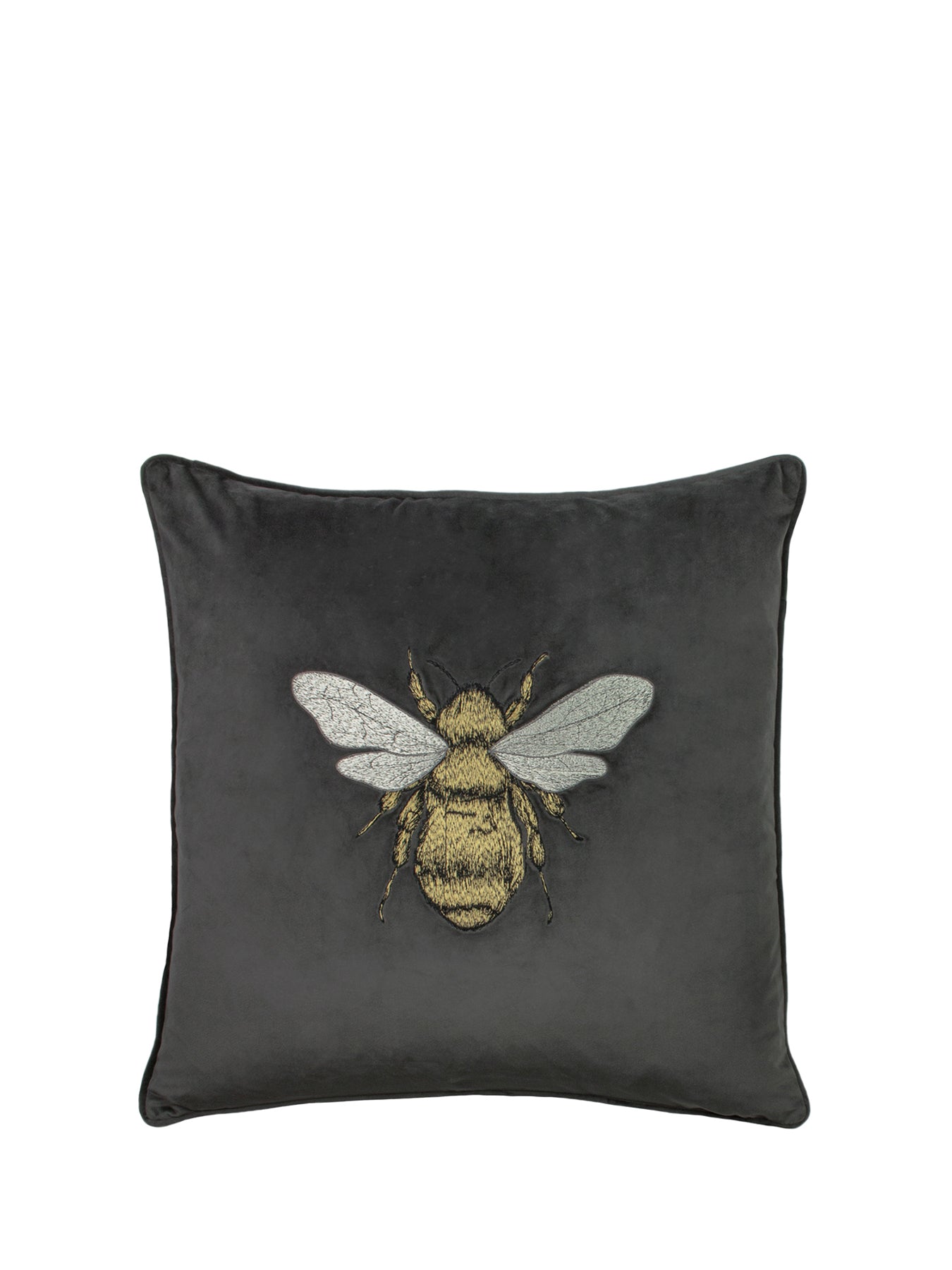 Hortus Feather Rich Cushion 50 x 50cm Charcoal